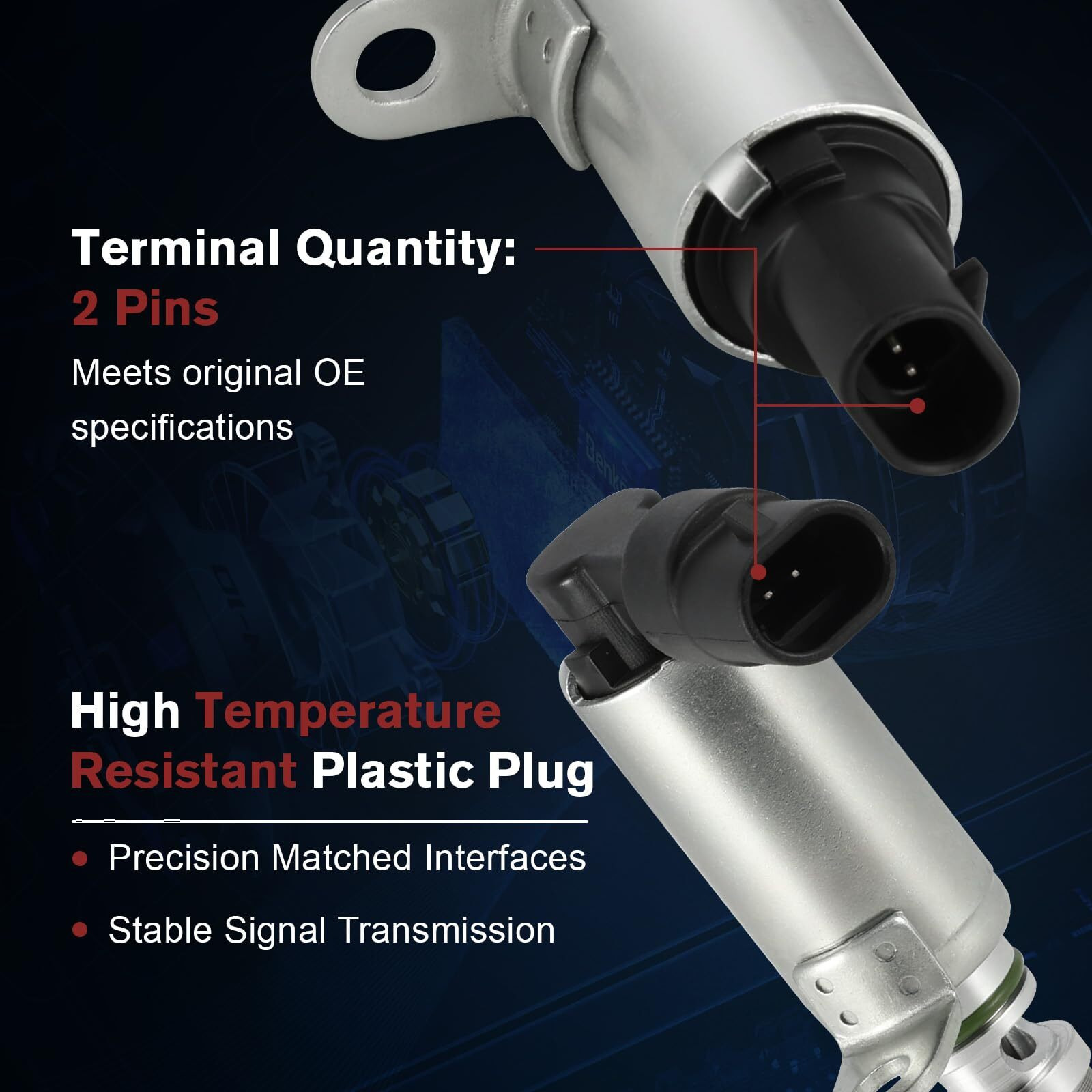 918033 918034 Engine Variable Valve Timing Vvt Solenoid Oil Control Valve Solenoid Compatible With Hyundai Elantra Kona Sonata Tucson Veloster Kia Forte Forte5 Soul Seltos Optima 2012-2024 2Pcs