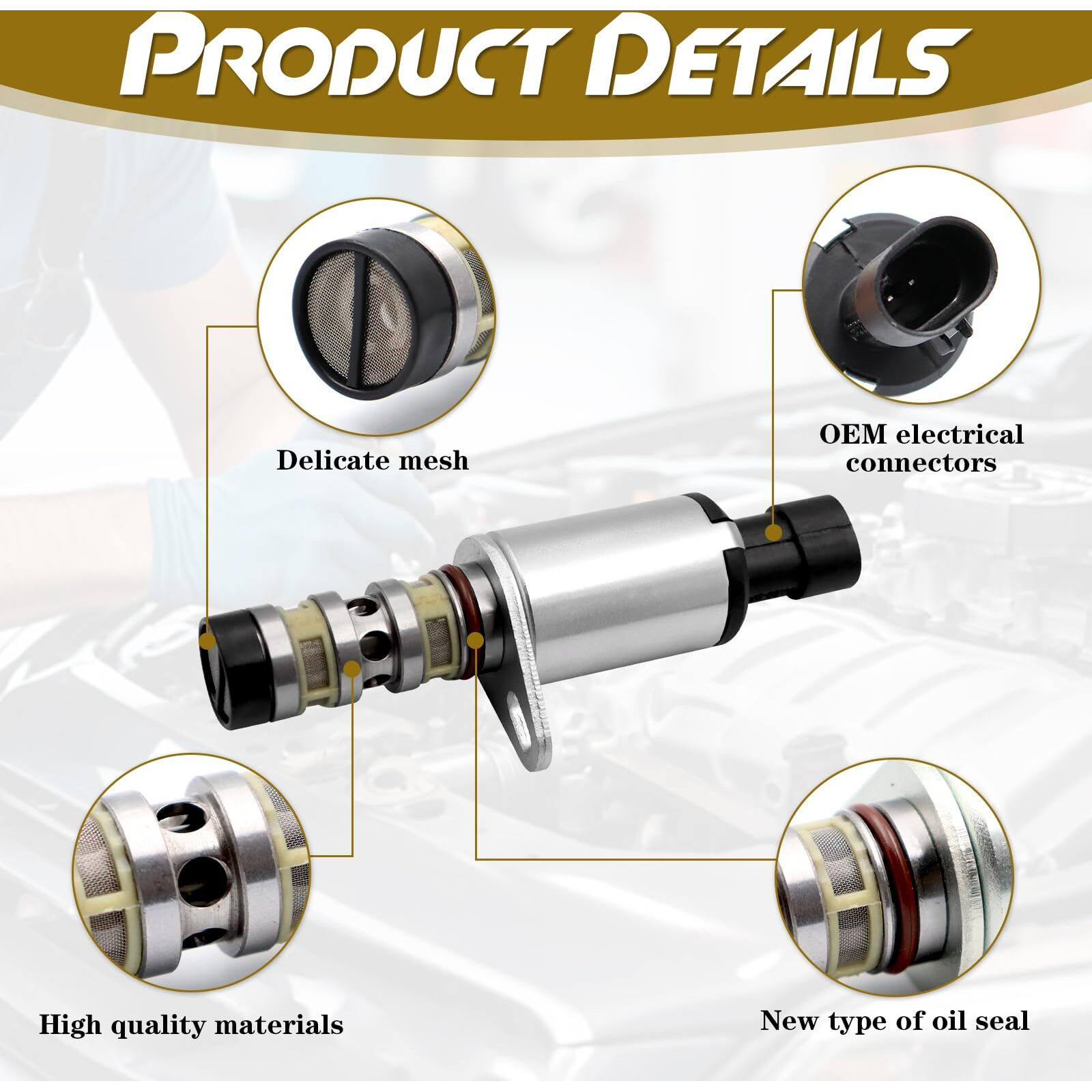 2Pcs Camshaft Engine Oil Control Variable Valve Timing Vvt Solenoid, Compatible With Chevy Aveo Cruze Sonic Trax For Astra For Pontiac G3 For Saturn, Replace 12992408 55567050 918-006