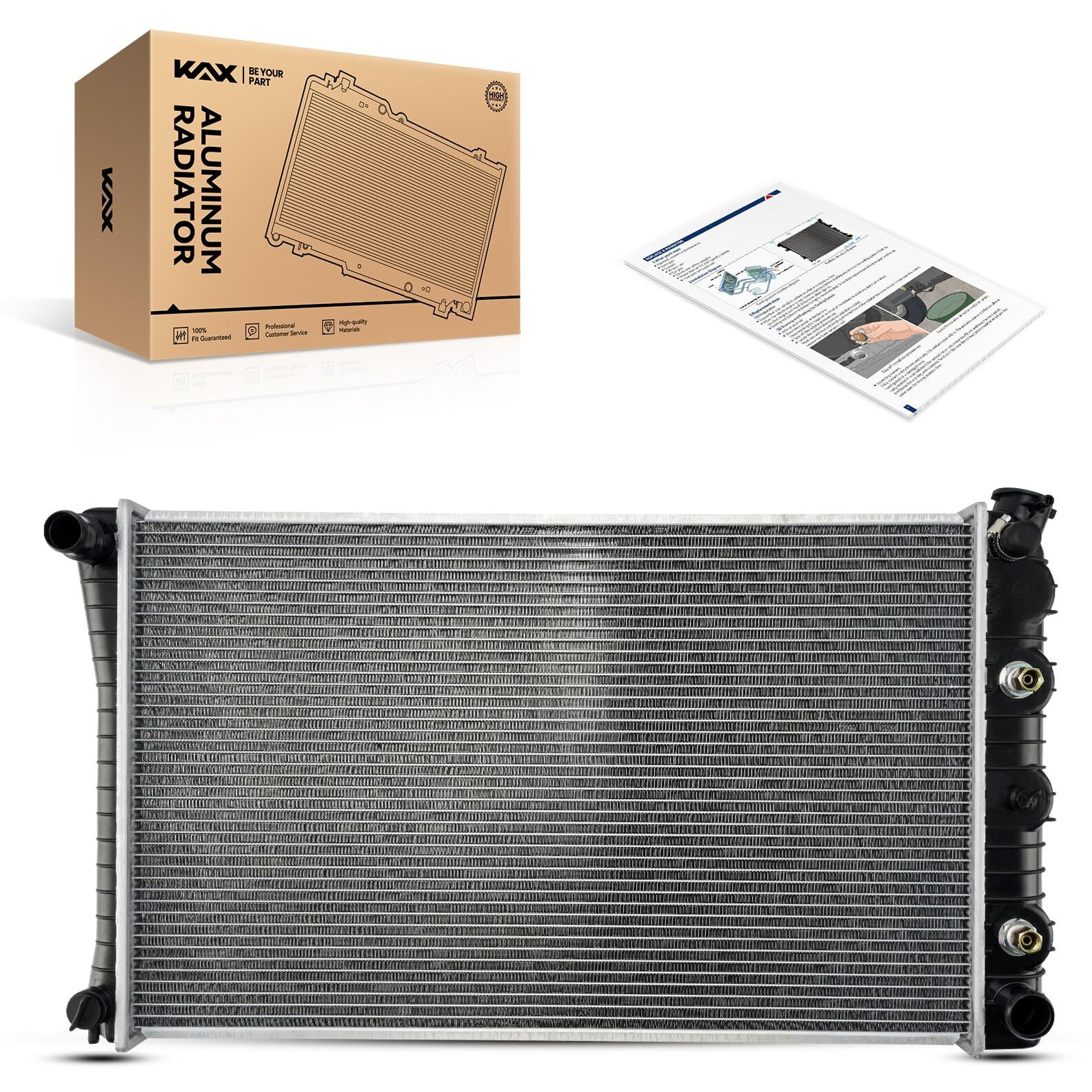 Kax Cu161 Engine Radiator Replacement, Compatible With 1965-1990 Buick, Oldsmobile, 1968-1982 Cadillac, 1968-1990 Chevrolet, Pontiac, 1972-1986 Gmc, (W/O Eoc (Engine Oil Cooler))