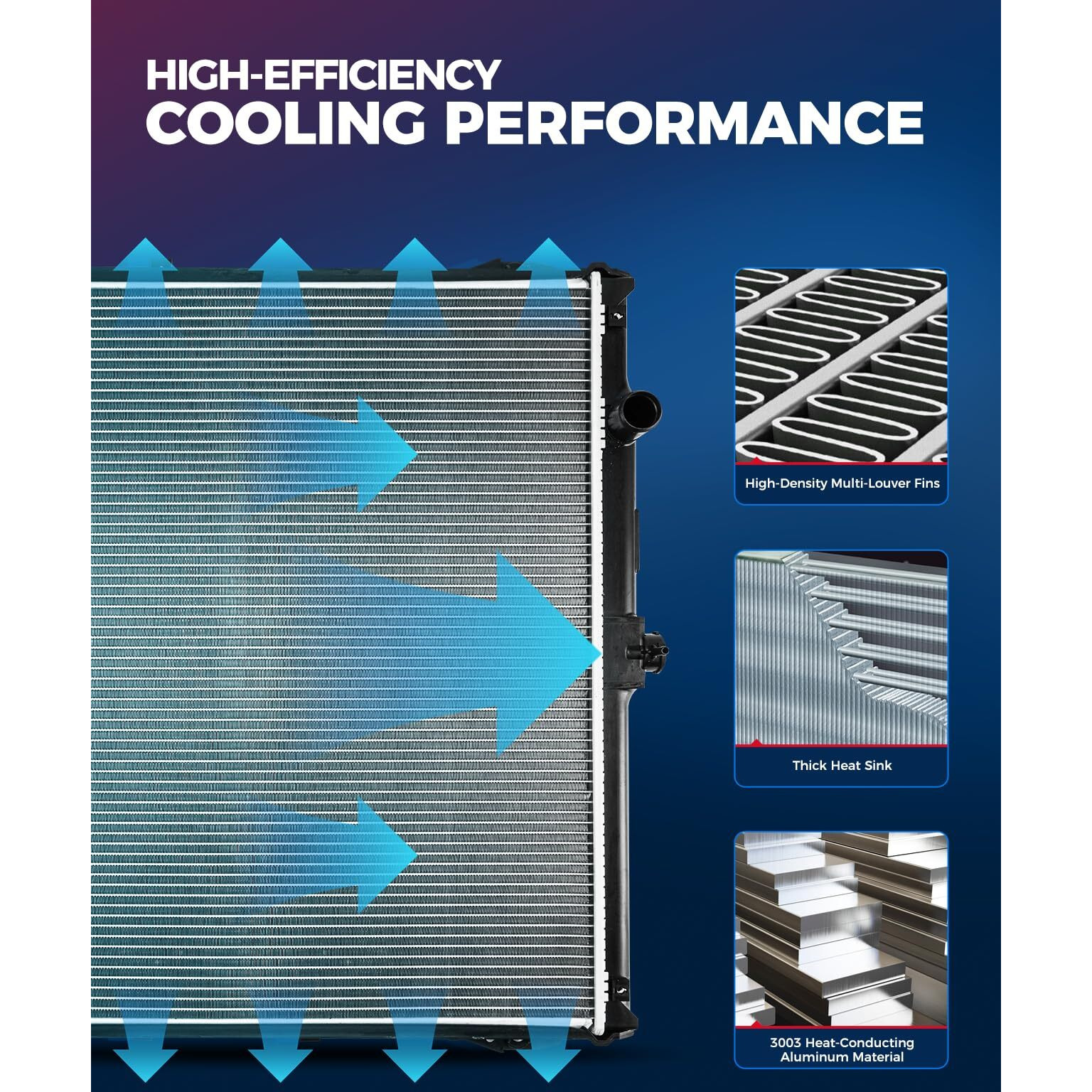 Kax Cu161 Engine Radiator Replacement, Compatible With 1965-1990 Buick, Oldsmobile, 1968-1982 Cadillac, 1968-1990 Chevrolet, Pontiac, 1972-1986 Gmc, (W/O Eoc (Engine Oil Cooler))