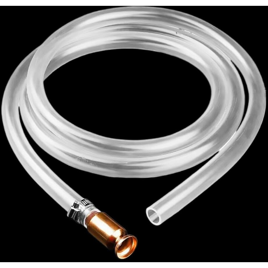 Shaker Siphon Hose For Fuel Transfer Pump 1/2'' Copper Valve Syphon Hose Gas Siphon Pump For Gasoline, Oil, Diesel, Water, Liquid Self Priming Shaker Siphon Hand Pump Tube (6 Feet)