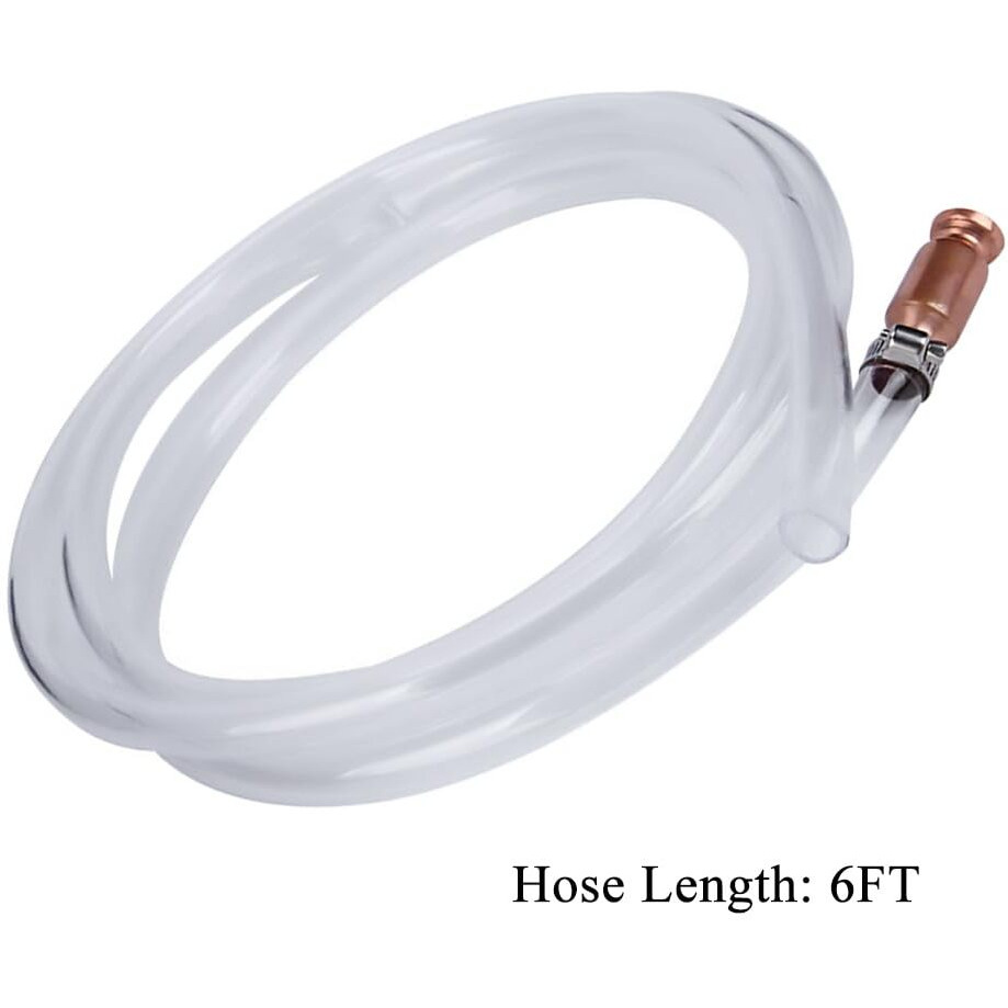 Shaker Siphon Hose For Fuel Transfer Pump 1/2'' Copper Valve Syphon Hose Gas Siphon Pump For Gasoline, Oil, Diesel, Water, Liquid Self Priming Shaker Siphon Hand Pump Tube (6 Feet)