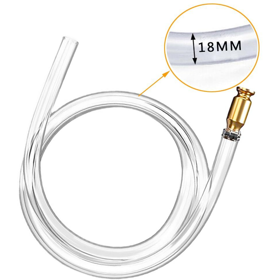 Shaker Siphon Hose For Fuel Transfer Pump 1/2'' Copper Valve Syphon Hose Gas Siphon Pump For Gasoline, Oil, Diesel, Water, Liquid Self Priming Shaker Siphon Hand Pump Tube (6 Feet)