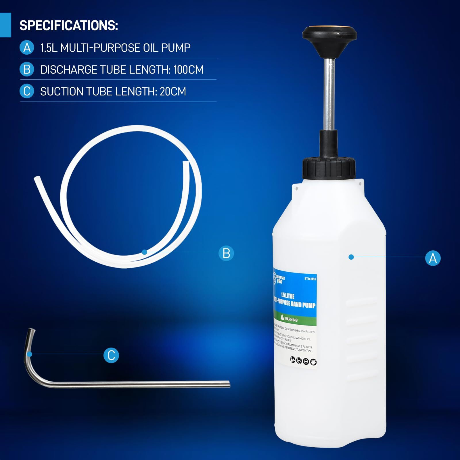 Smotivepro 1.585 Quart / 1.5 Liter Multi-Purpose Oil Transfer Pump, Transmission Fluid Pump For Precise Fluid Dispensing In Tight Spaces Of Tools, Equipment, And Vehicles