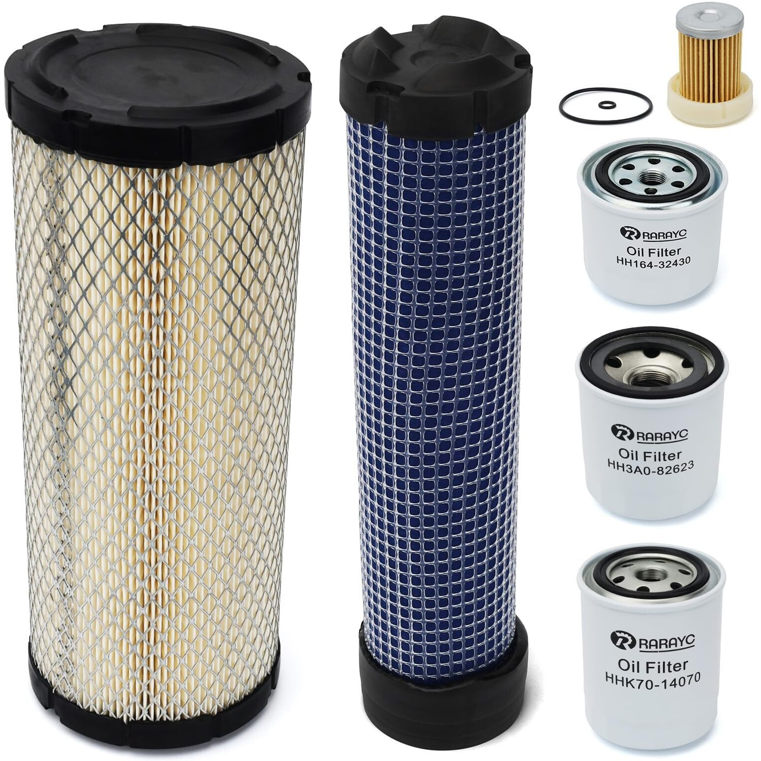 Rarayc Tractors Maintenance Kit Oil, Fuel, Air & Hydraulic Filters Compatible With Kubota L2501 L2800 L3200 L3400 L3700Su L3800 Hst Tractors Replaces Hh164-32430, 6A320-59930, Ta040-93230, Ta040-93220