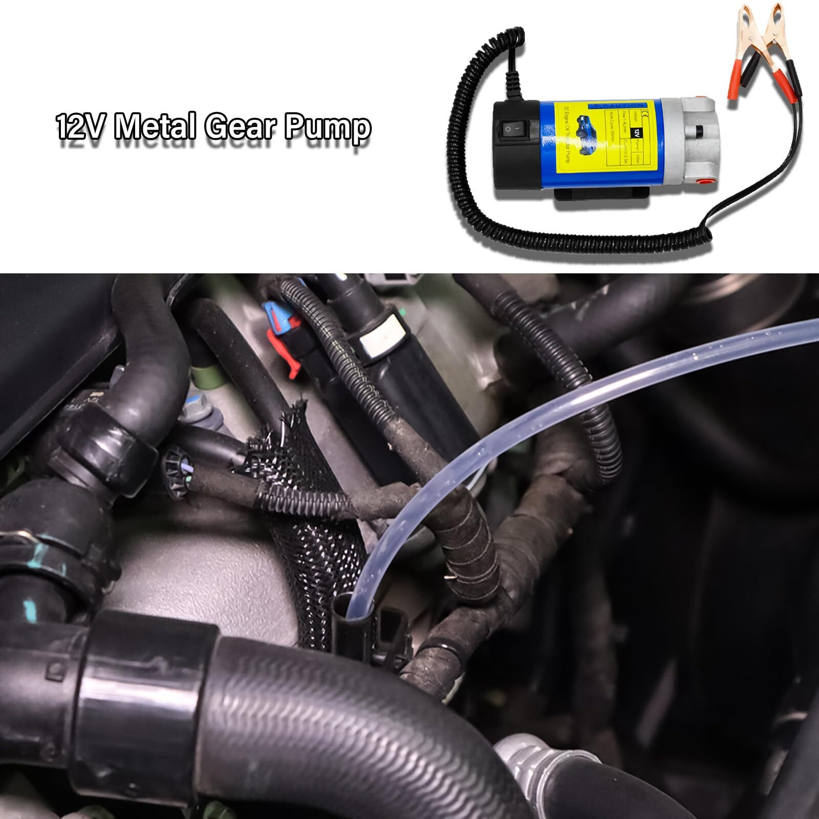 12V 100W Oil Extractor Pump Portable Engine Low Noise Self-Priming Motor Diesel For Car Motorcycle And Boat Engine Oil Transfer Change Pump