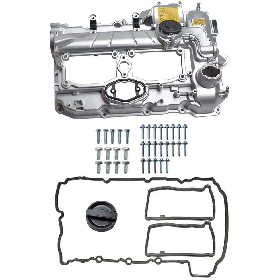 Qpcrap Upgraded Aluminum Engine Valve Cover With Gasket Bolts Oil Filler Cap Fit For Bmw 228I 320I 328I 428I 528I X1 X3 X4 X5 Z4 2012-2018 2.0L L4 N20 Engine Replaces 11127588412