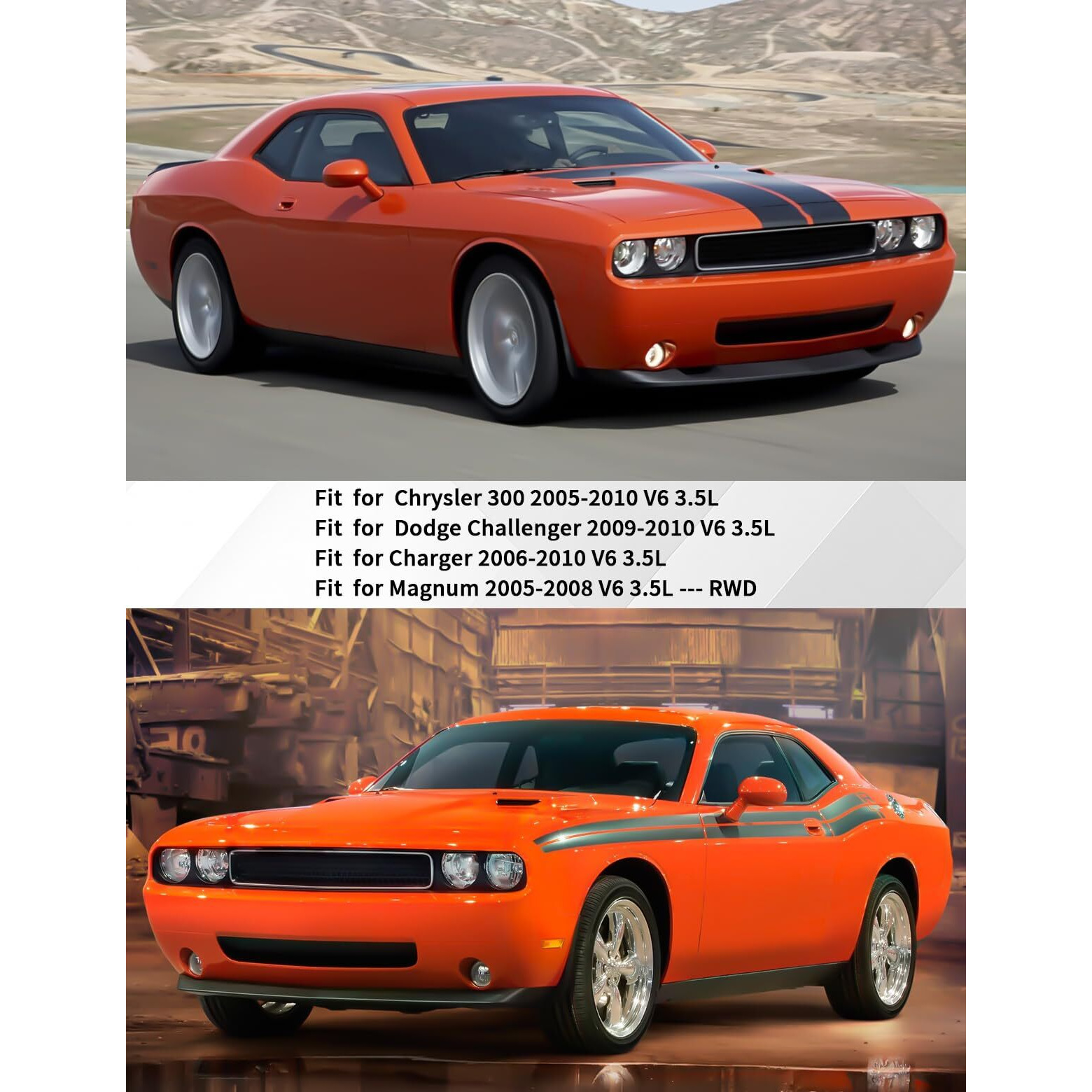 Engine Oil Level Dipstick Fit For V6 3.5L Dodge Challenger 2009-2010/Charger 2006-2010/Magnum 2005-2008-Rwd Only, Fit For Chrysler 300 V6 3.5L 2005-2010 Replace 917-323 917323 4792867Ab