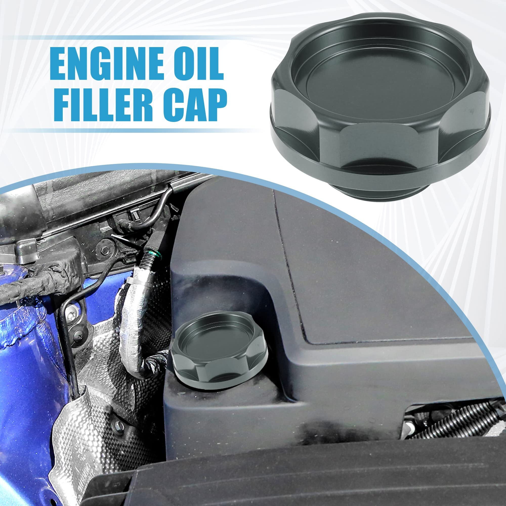 A Absopro Car Oil Filler Cap Engine Modified Tank Cover For Honda Engine B Series For Honda Engine D Series Titanium Tone