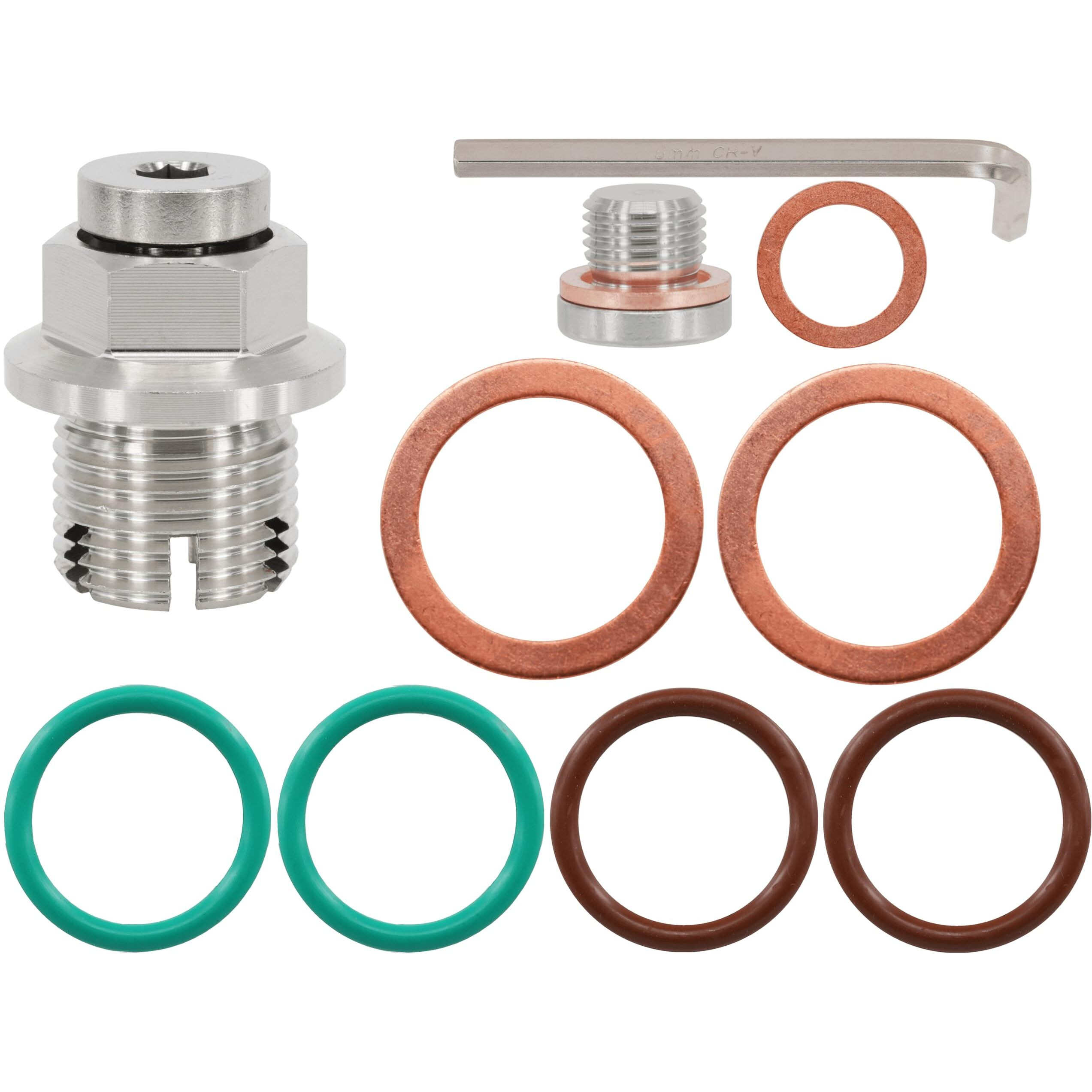 Dsnaduo M18.1-1.5 X 15Mm Oversize Piggyback Oil Drain Plug, Stainless Steel Self Tapping Oil Pan Thread Repair Kit