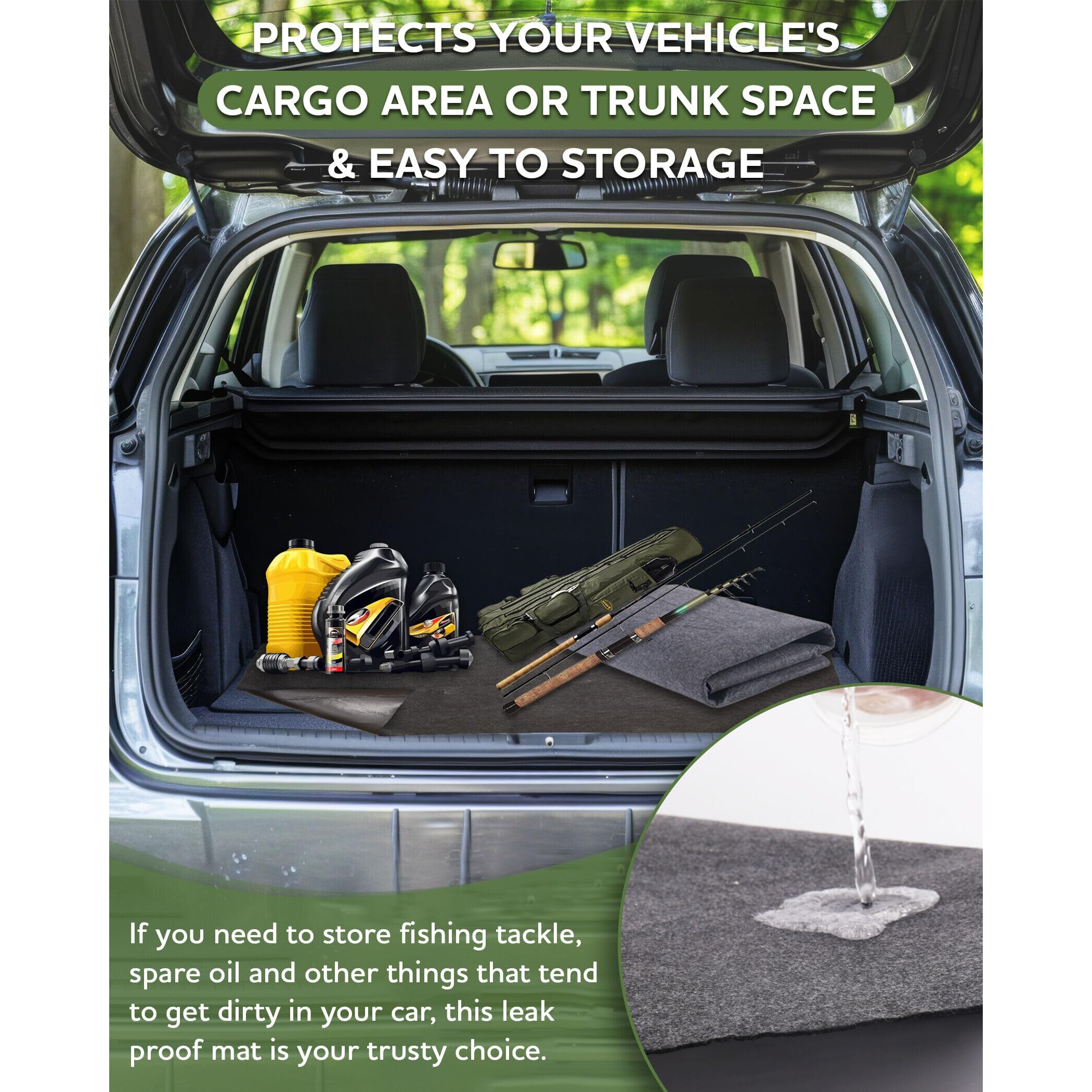 Erfolkerz Large Garage Floor Mat 7.6'X20' For Under Car Protects Floor, Garage Driveway Oil Drip Mat,Water Containment Rug, Non-Slip Oil Spill Mat For Kitchen/Car-Wash/Driveway/Doorway