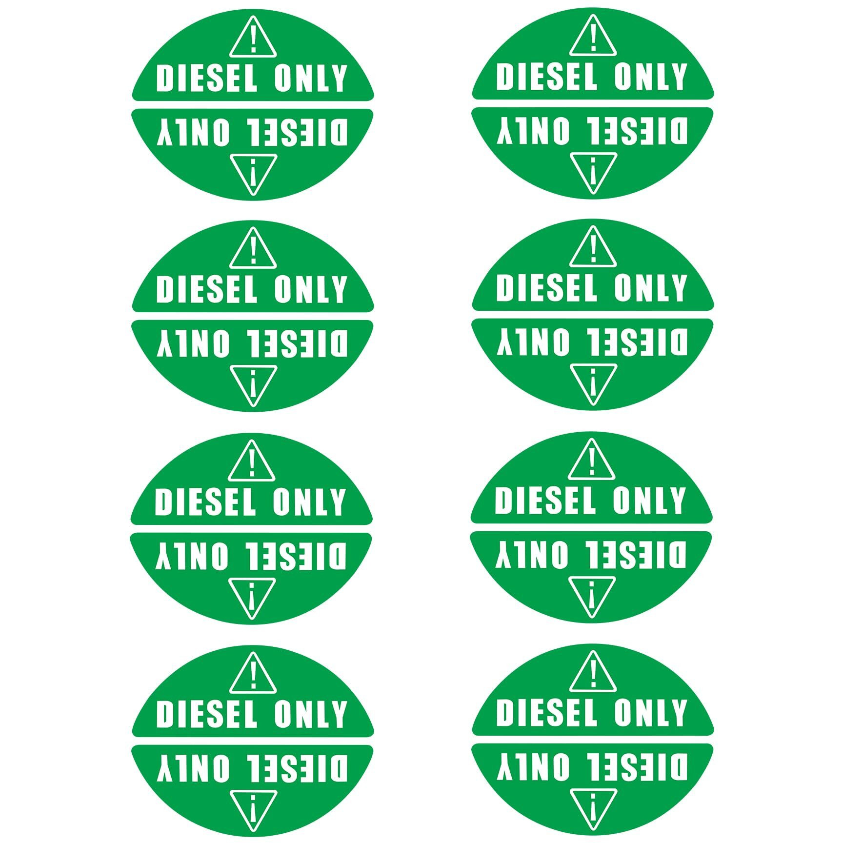 Quickmarine 8 Pairs Of Diesel Only Stickers For Car Van Truck Vehicle Boat Oil Tank Fuel Filler Gas Cap Lid Cover Weatherproof Adhesive Decals Green