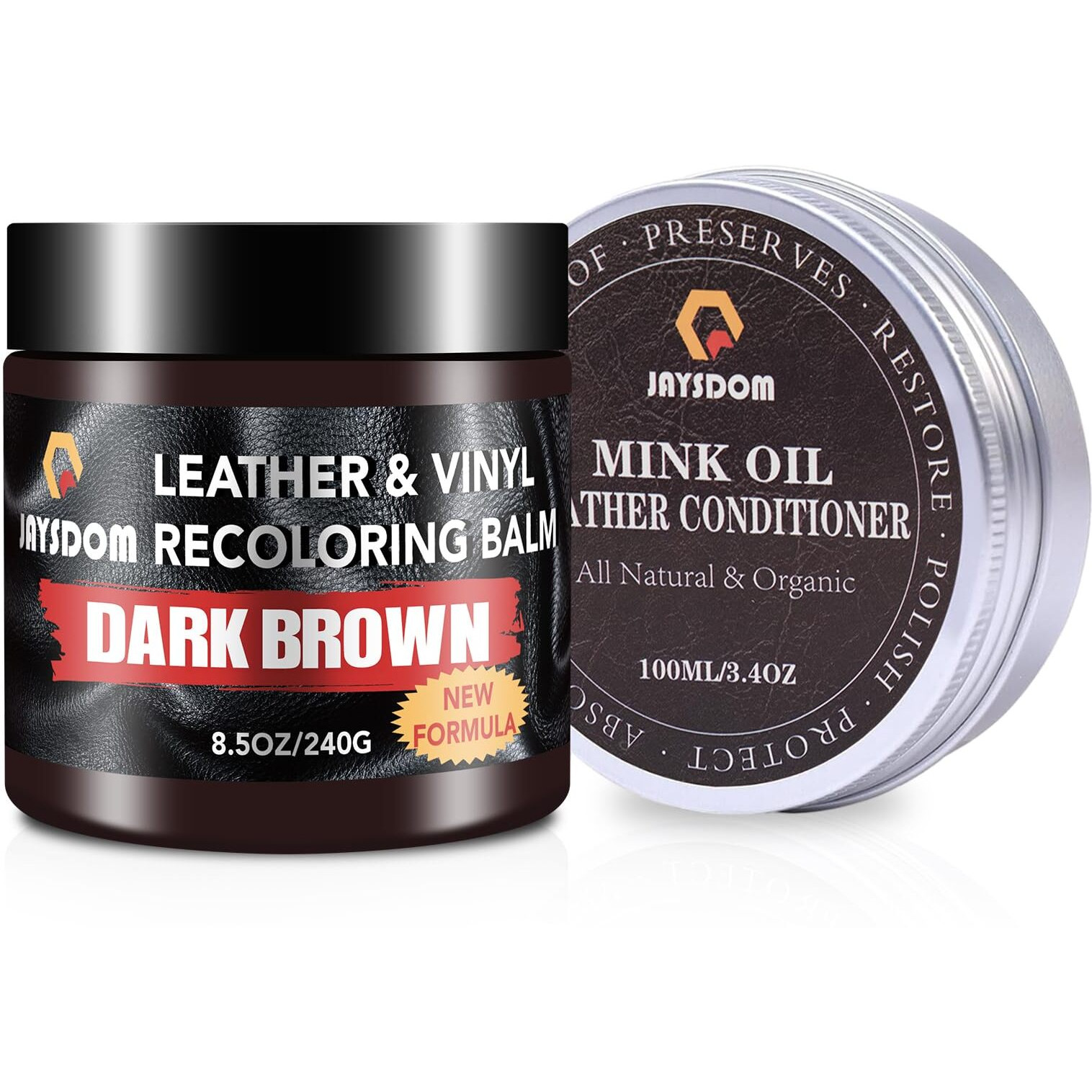 Leather Recoloring Balm, Leather Repair Kit, Leather Dye, Leather Color Restorer, Leather Scratch Remover, Leather Couch Paint, Repair, Leather Scratch Repair, Leather Restorer (Dark Brown With Oil)