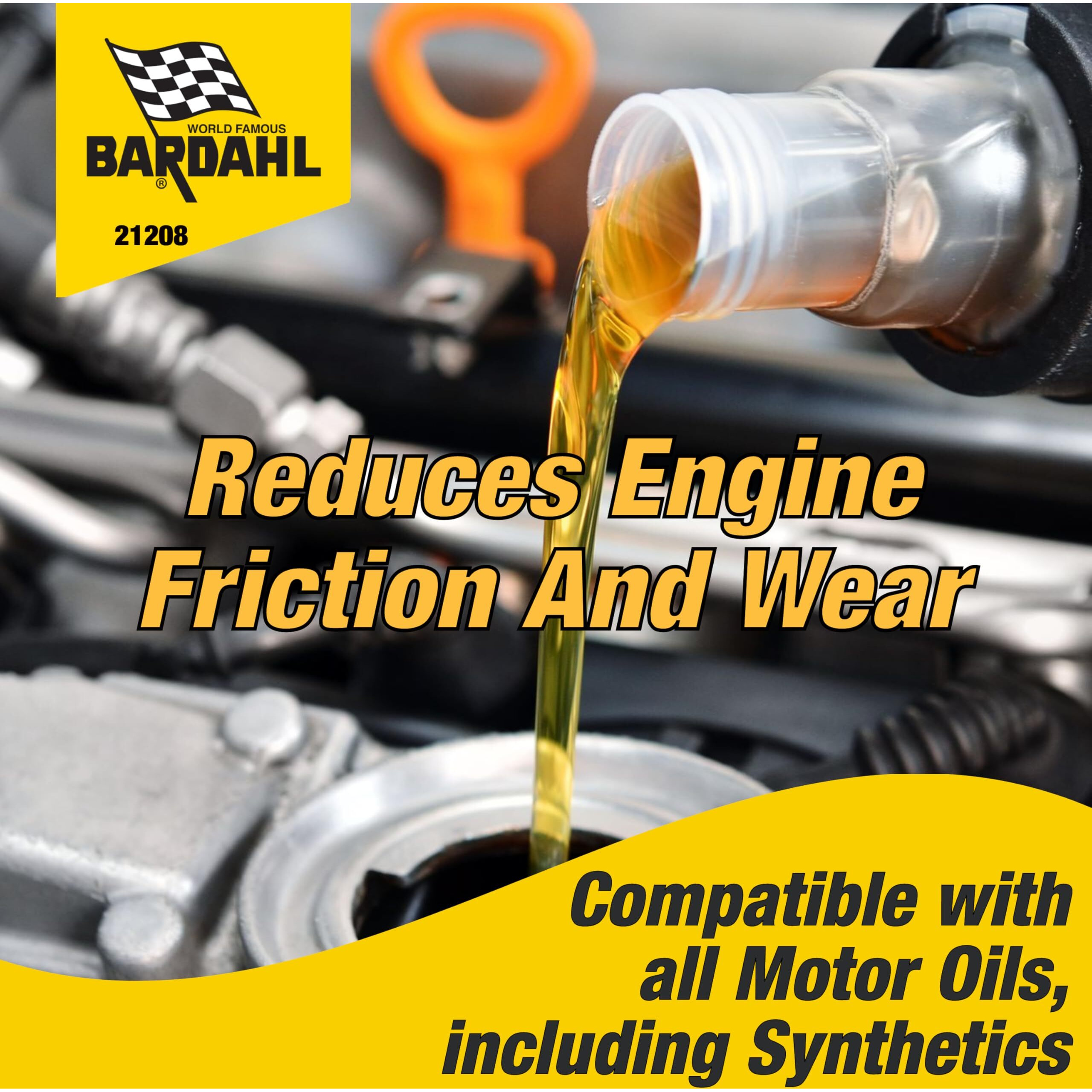 Bardahl B2 Engine Protection Motor Oil Additive - Zinc Engine Restore & Oil Burning Guard - Oil Treatment Designed To Lubricate & Reduce Wear On Older Cars & High Mileage Engines - 12 Fl Oz (1 Pack)