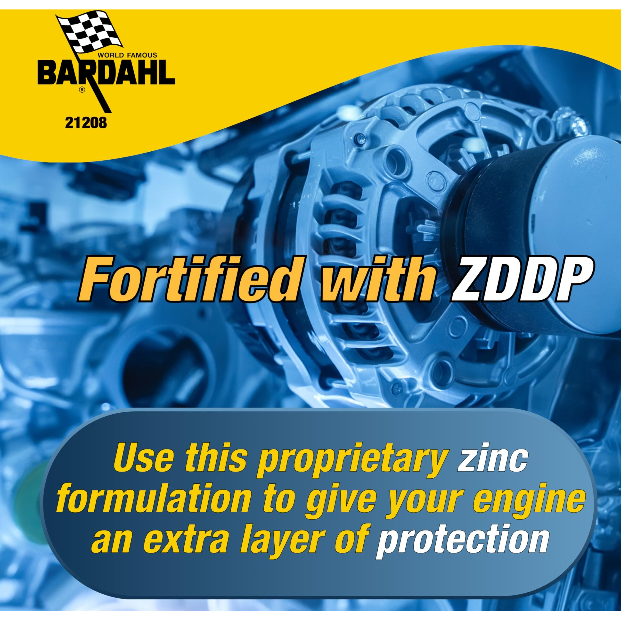 Bardahl B2 Engine Protection Motor Oil Additive - Zinc Engine Restore & Oil Burning Guard - Oil Treatment Designed To Lubricate & Reduce Wear On Older Cars & High Mileage Engines - 12 Fl Oz (1 Pack)