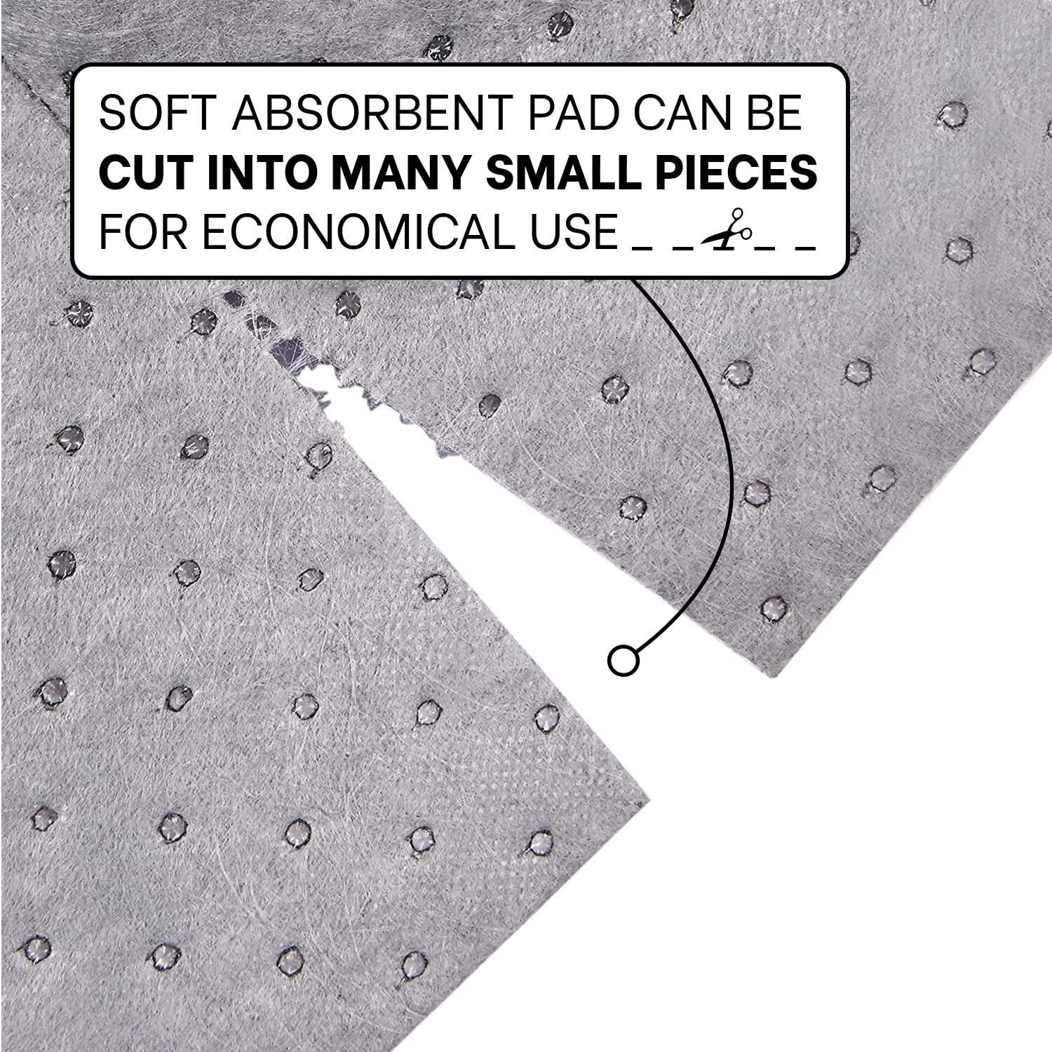 Ateret Oil Mat I Medium Weight Universal Absorbent Pad I 15"" X 18"" I 100 Universal Absorbing Pads I Grey