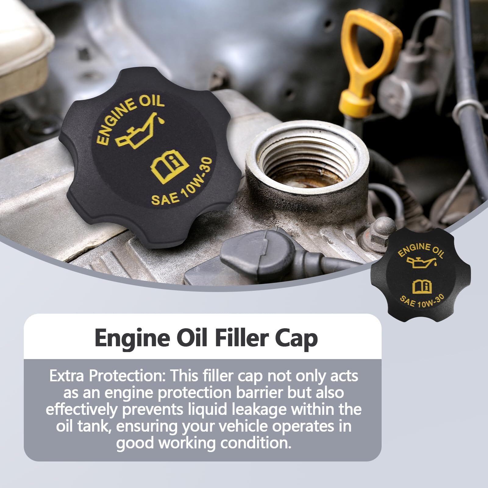 Engine Oil Filler Cap Compatible With Wrangler Grand Cherokee Chrysler Dodge Ram 1500 2500 3500 Stratus Caravan Intrepid Replaces 53010654Aa 04648831Aa, Oil Filler Cap