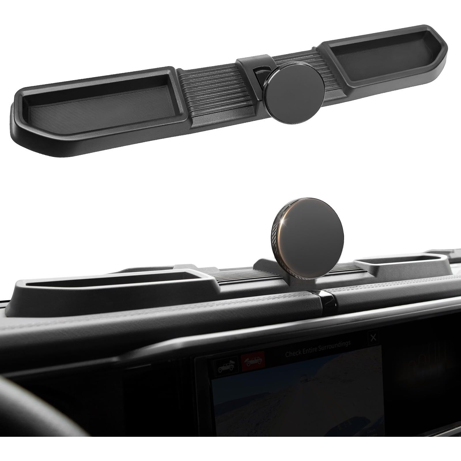 Ousuwo Magnetic Dash Phone Mount For 2024 2025 Jeep Wrangler Jl Jlu & Gladiator Jt Accessories Multi-Mount Phone Holder Dashboard Storage Tray With Extra Clip Bracket, Not For Oil-Electric 4Xe