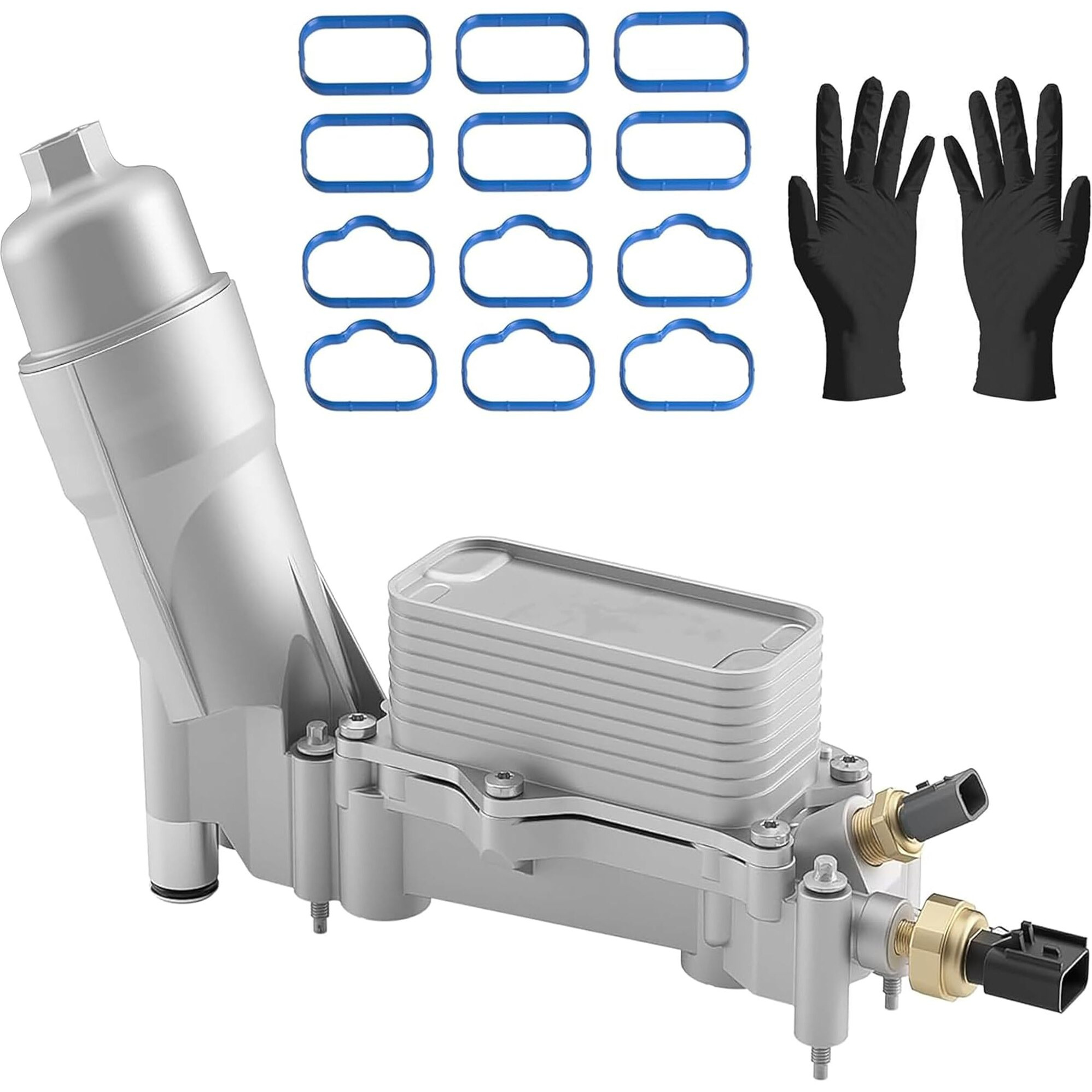 Xinlin 926-876 926-959 Upgraded All Aluminum Engine Oil Filter Housing With Oil Cooler And Sensors For 2011-2016 Dodge Journey Charger Challenger Durango Avenger Wrangler Grand Cherokee 200 300