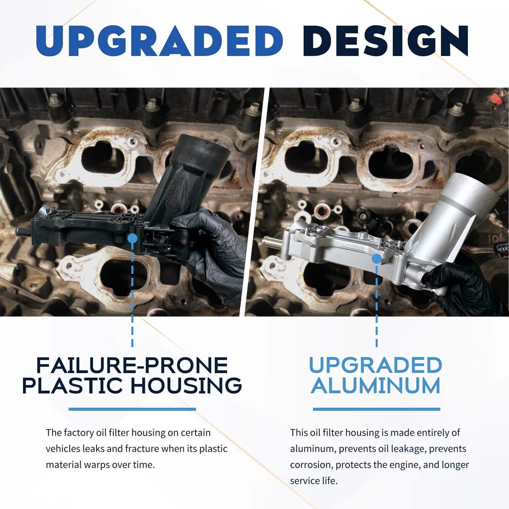 Xinlin 926-876 926-959 Upgraded All Aluminum Engine Oil Filter Housing With Oil Cooler And Sensors For 2011-2016 Dodge Journey Charger Challenger Durango Avenger Wrangler Grand Cherokee 200 300