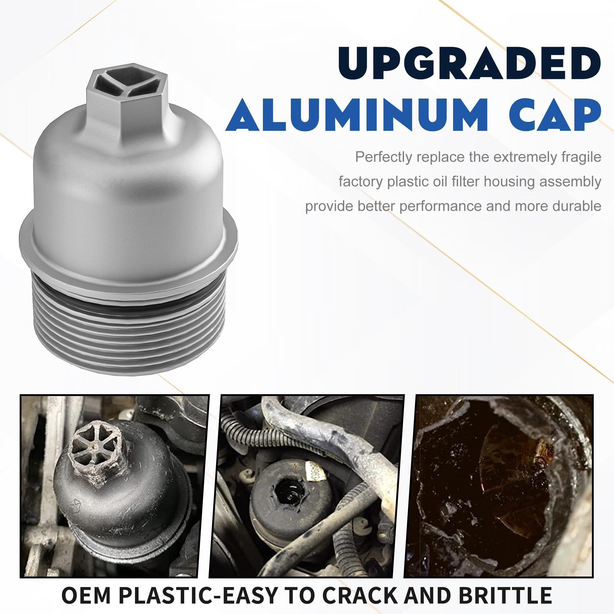 Xinlin 926-876 926-959 Upgraded All Aluminum Engine Oil Filter Housing With Oil Cooler And Sensors For 2011-2016 Dodge Journey Charger Challenger Durango Avenger Wrangler Grand Cherokee 200 300