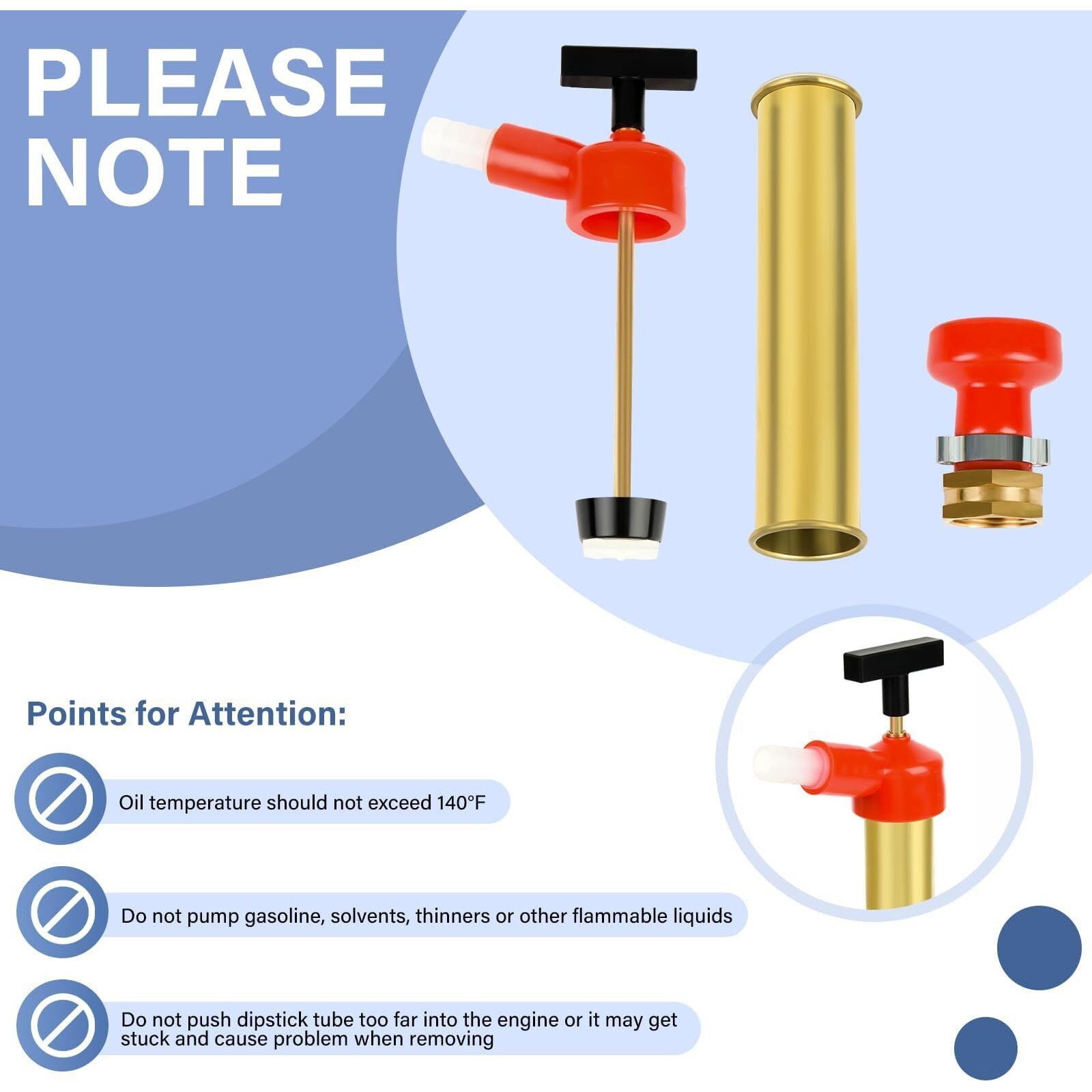 34060-0130 Marine Engine Oil Drain Hand Pump, Brass Oil Extractor Oump For Oil Change, 10.25"" Long, 1.25"" Diameter, Compatible With Omc/Mercruiser, 1 Gallon/Minute Output