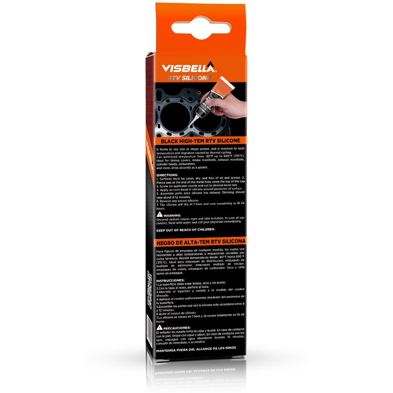 Visbella Gasket Maker Oil Resistant Sensor Safe Neutral Rtv Silicone Sealant Non-Corrosive High Flexibility Ideal For Domestic & Older Vehicles 3.5Oz (Black)