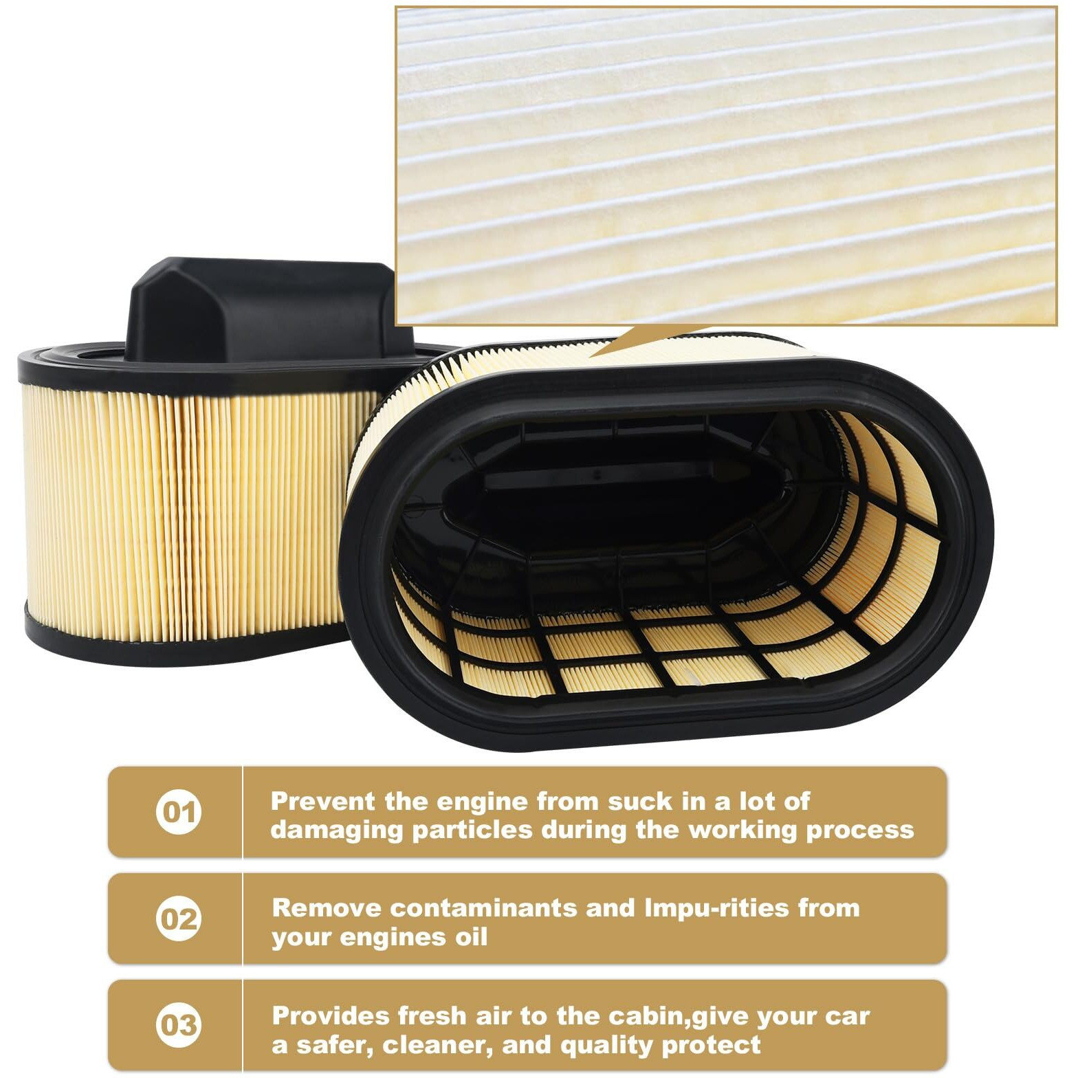 670001545 Air Filter Oil Cabin Filter Set Compatible With 2014-2022 Maserati Ghibli Levante Quattroporte Engine Replace  670001545, 670005021, 000311401