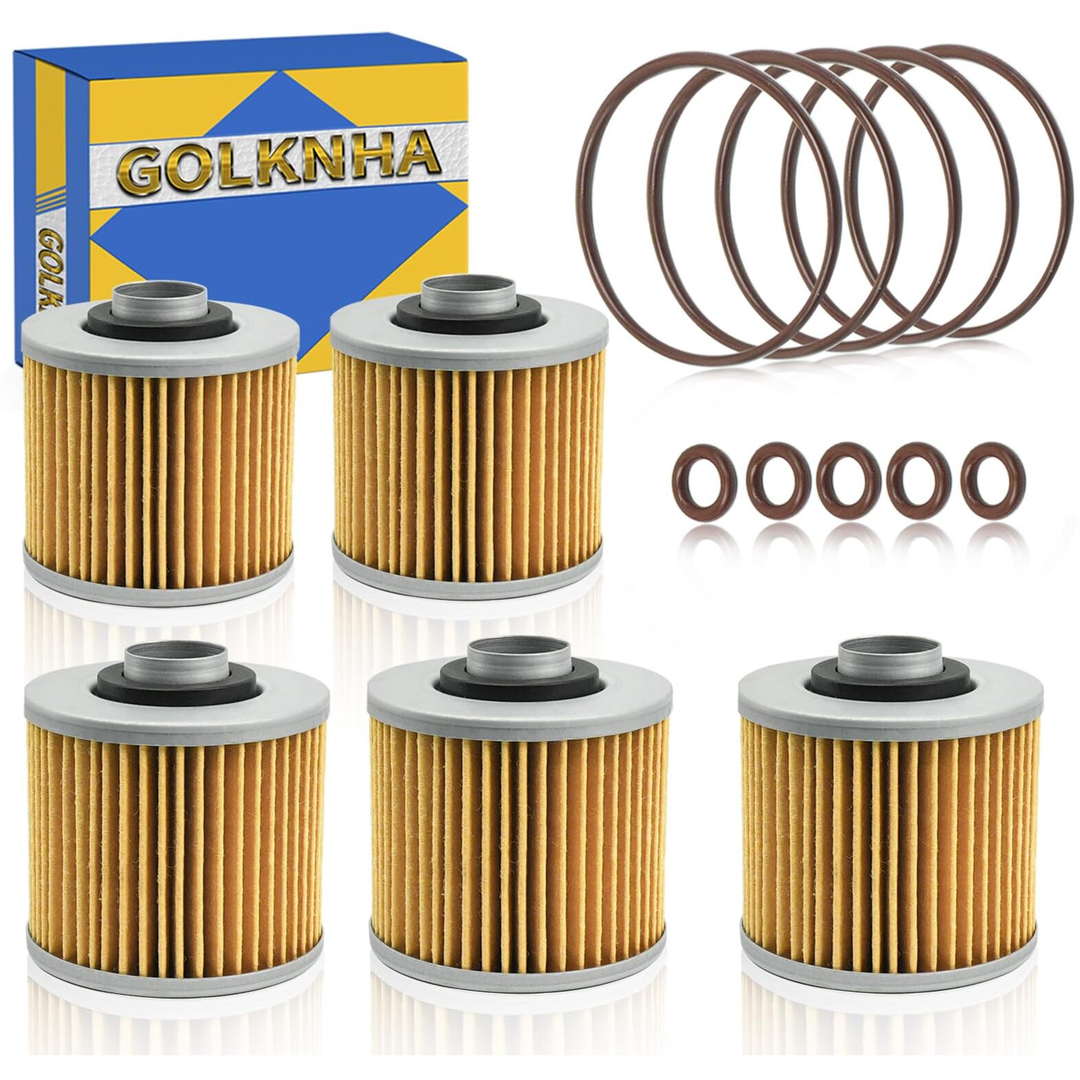 Oil Filter Kit Compatible With Yamaha Raptor 700/700R V Star 650 Tt500C Xt500C Oem 4X7-13440-01-00 4X7-13440-90-00 (Pack Of 5)
