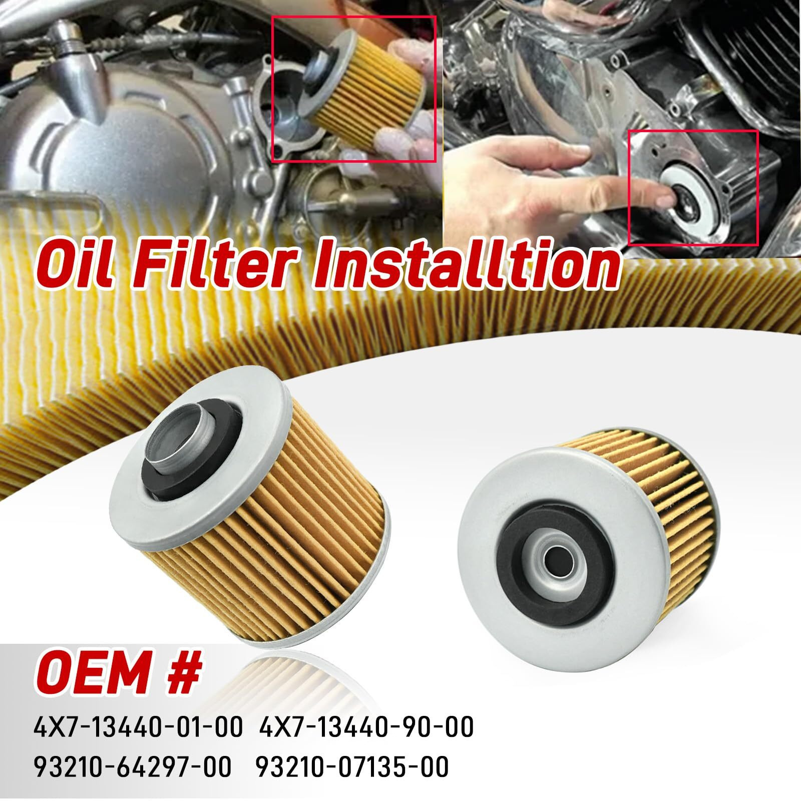 Oil Filter Kit Compatible With Yamaha Raptor 700/700R V Star 650 Tt500C Xt500C Oem 4X7-13440-01-00 4X7-13440-90-00 (Pack Of 5)