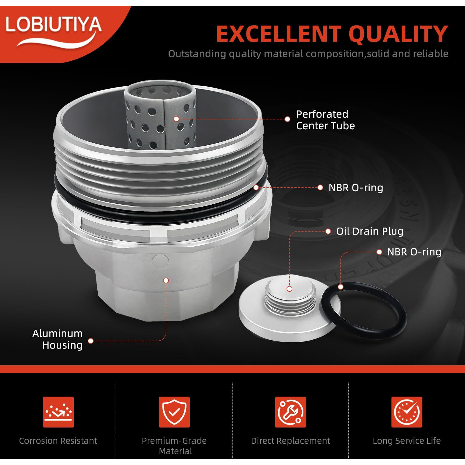 Lobiutiya 15620-31060 Oil Filter Housing Cap For Toyota 2007-2022 Camry 2010-2022 4Runner 2005-2022 Avalon Fj Cruiser Rav4 And Lexus Rx330 Oil Filter Housing Cap Holder 1562031060 + 15643-31050 Plug