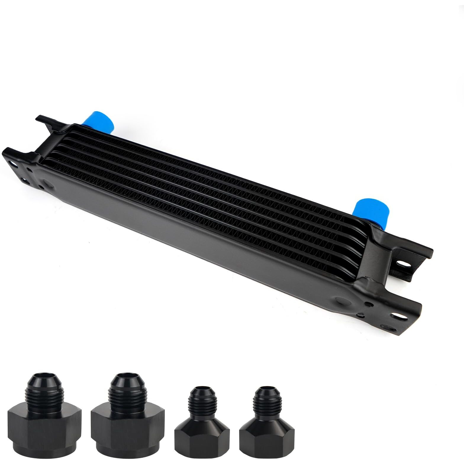 Htracing 7 Row An10 10An Transmission Oil Cooler Kit Stacked Plate With 6An 8An Adapter Universal Engine Transmission British Radiator Oil Cooler Condenser Aluminium Alloy Black