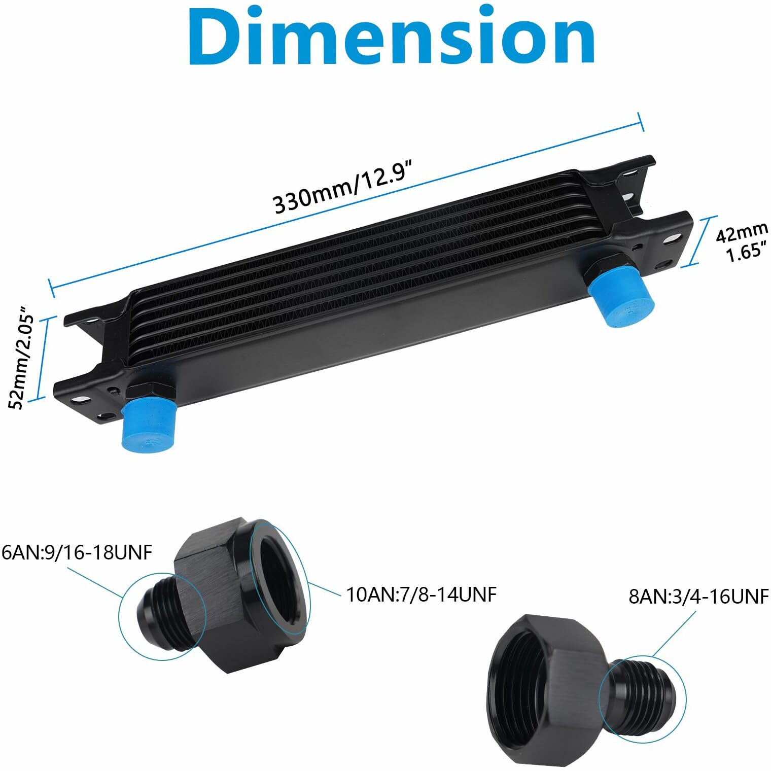 Htracing 7 Row An10 10An Transmission Oil Cooler Kit Stacked Plate With 6An 8An Adapter Universal Engine Transmission British Radiator Oil Cooler Condenser Aluminium Alloy Black