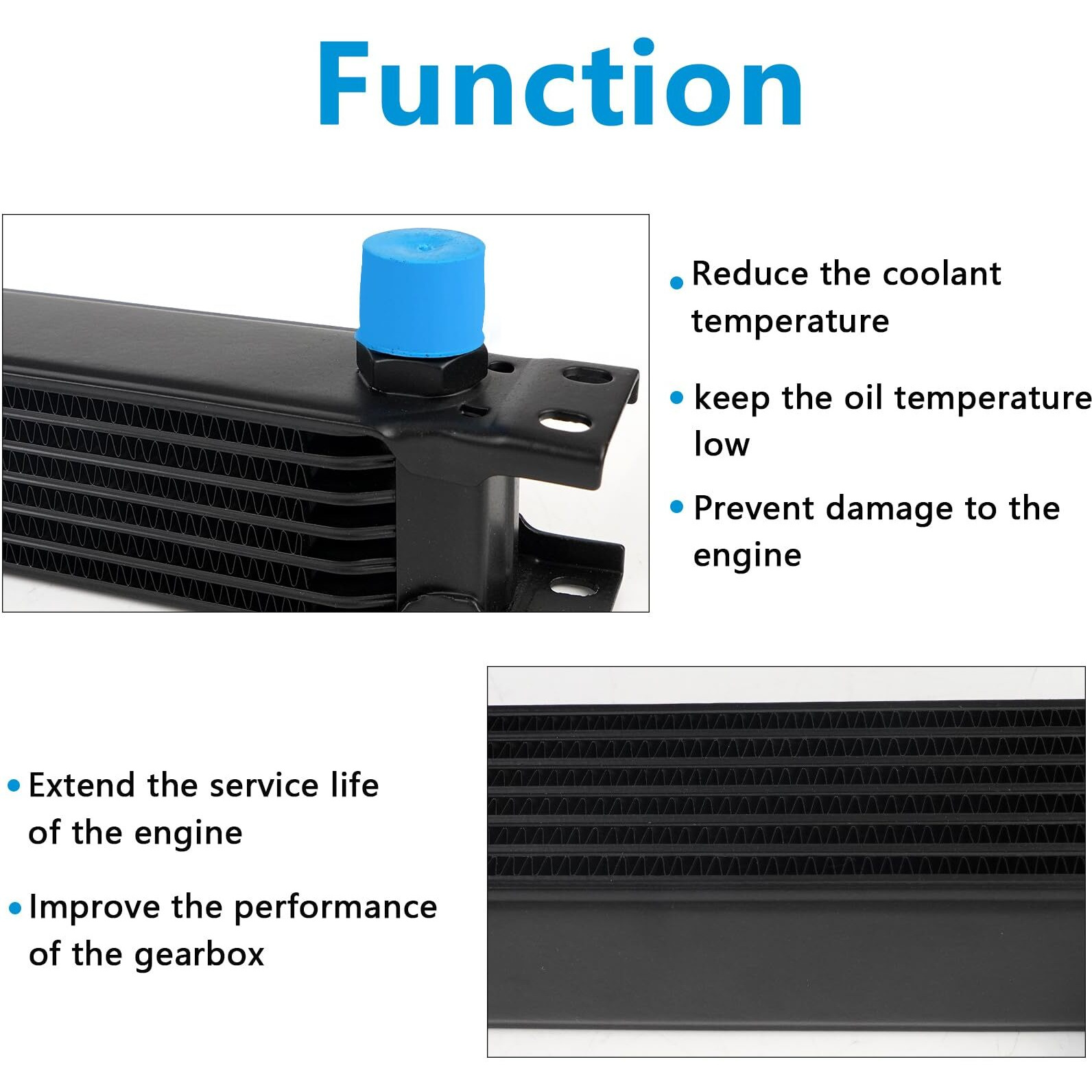 Htracing 7 Row An10 10An Transmission Oil Cooler Kit Stacked Plate With 6An 8An Adapter Universal Engine Transmission British Radiator Oil Cooler Condenser Aluminium Alloy Black