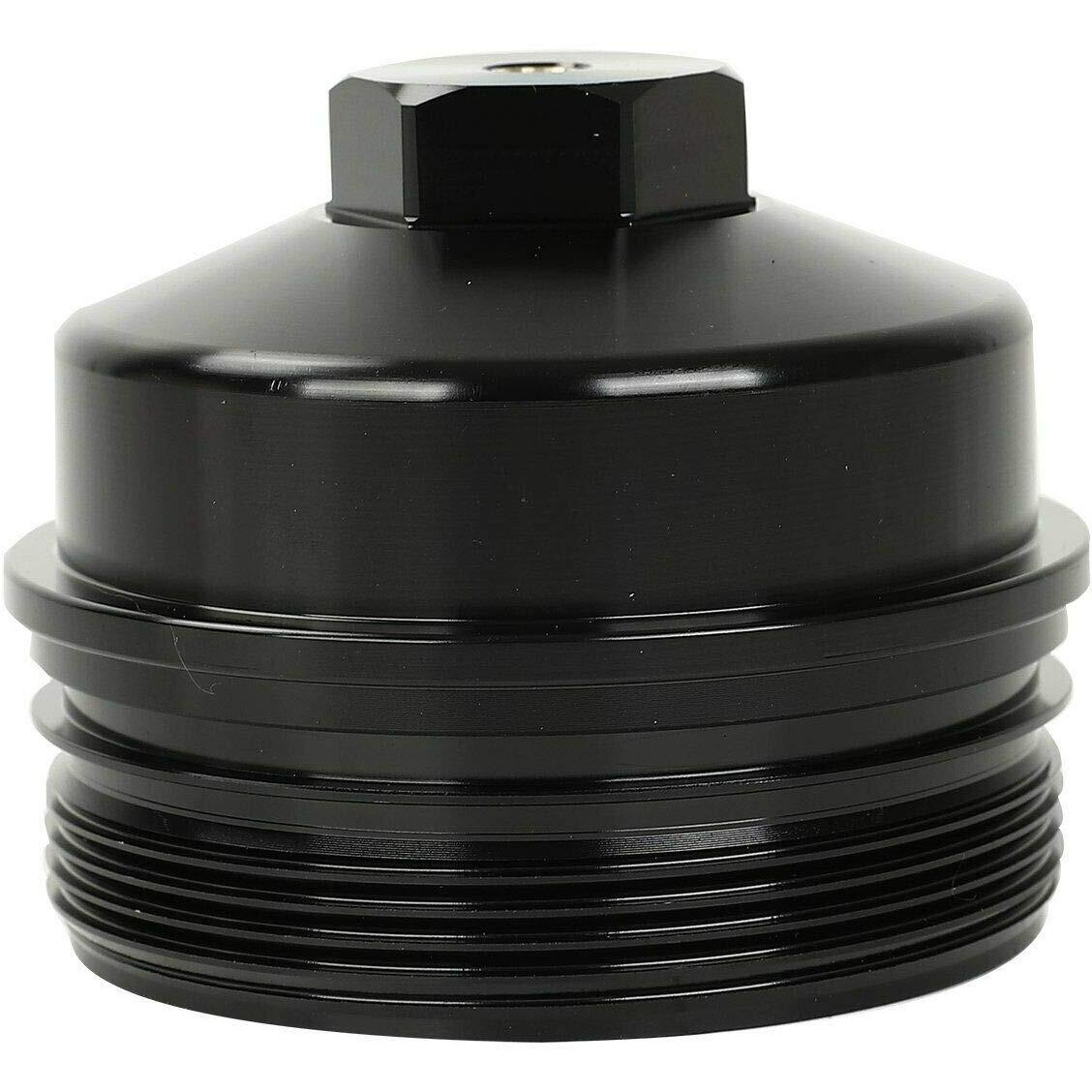 Billet Oil & Fuel Filter 1/8"" Npt Port Caps - Compatible With 2003-2007 F-Ord Powerstroke Diesel 6.0 F250 F350 F450 F550 6.0L Powerstroke Diesel - Black(Pack Of 2)