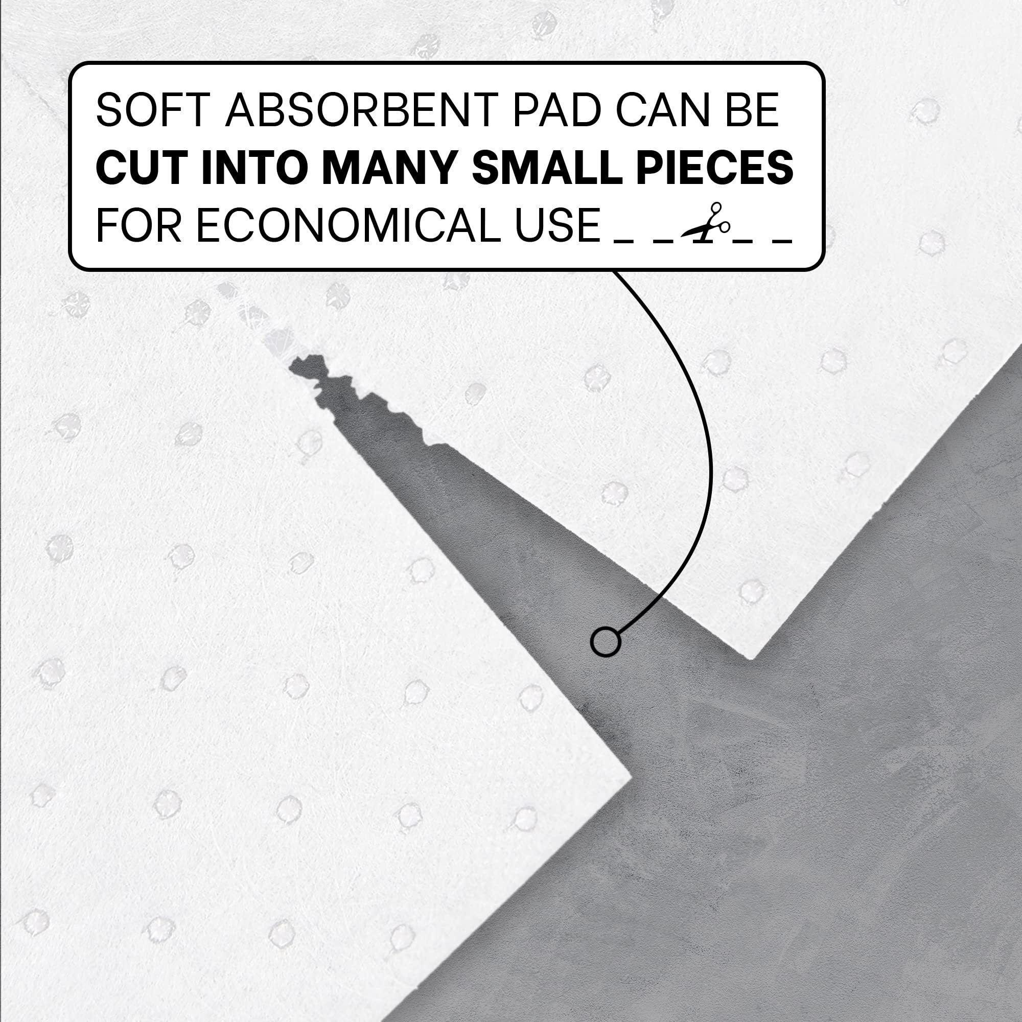 Ateret Oil Mat I Medium Weight Oil Only Absorbent Pad I 15"" X 18"" I 100 Oil Absorbing Pads I White