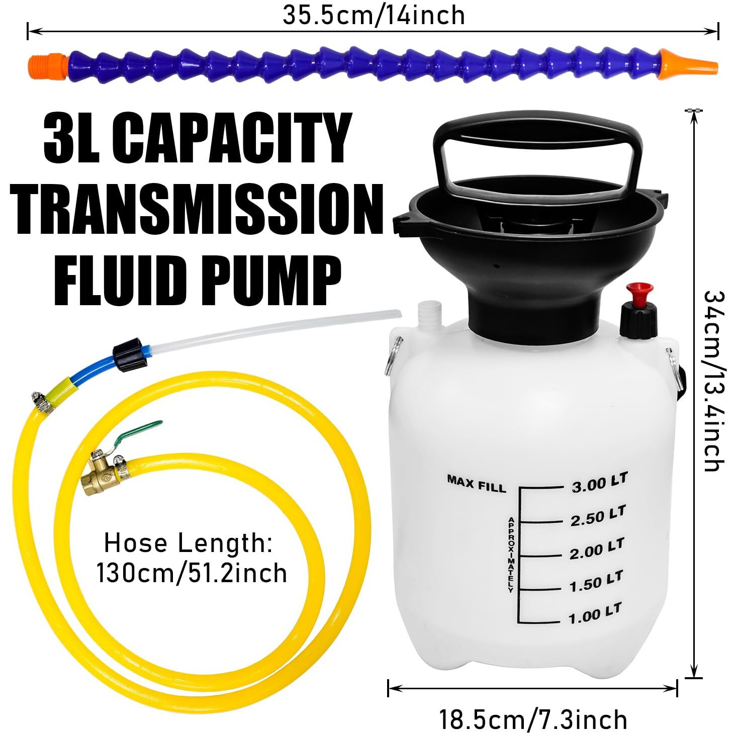 Socpuro 3L Manual Transmission Fluid Pump, Automotive Oil Filling Filler System Fluid Pump Tool, Fluid Transfer Hand Oil Pump Tool