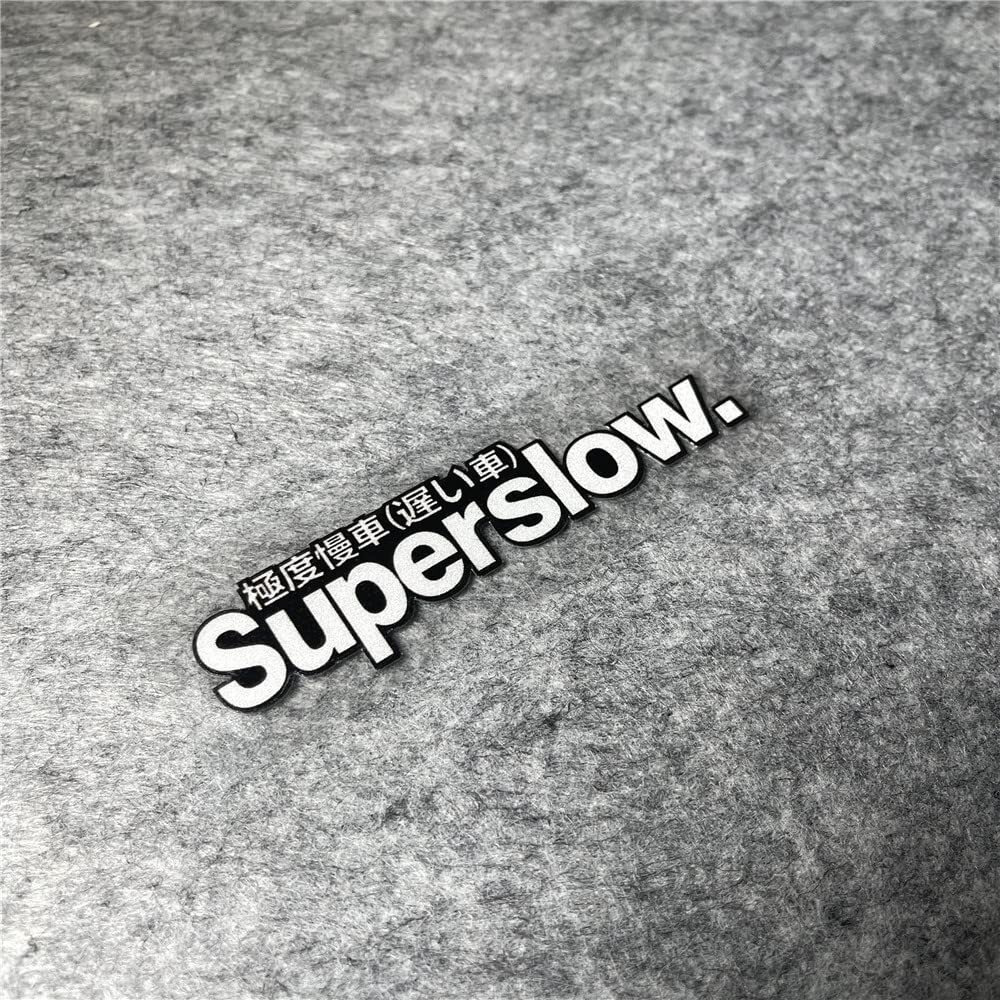 Car Styling Sticker For Japanese Superslow Snail Creative Words Auto Oil Tank Window Body Vinyl Computer Case Motocross Decals (B 10X2.5Cm 2Pcs)