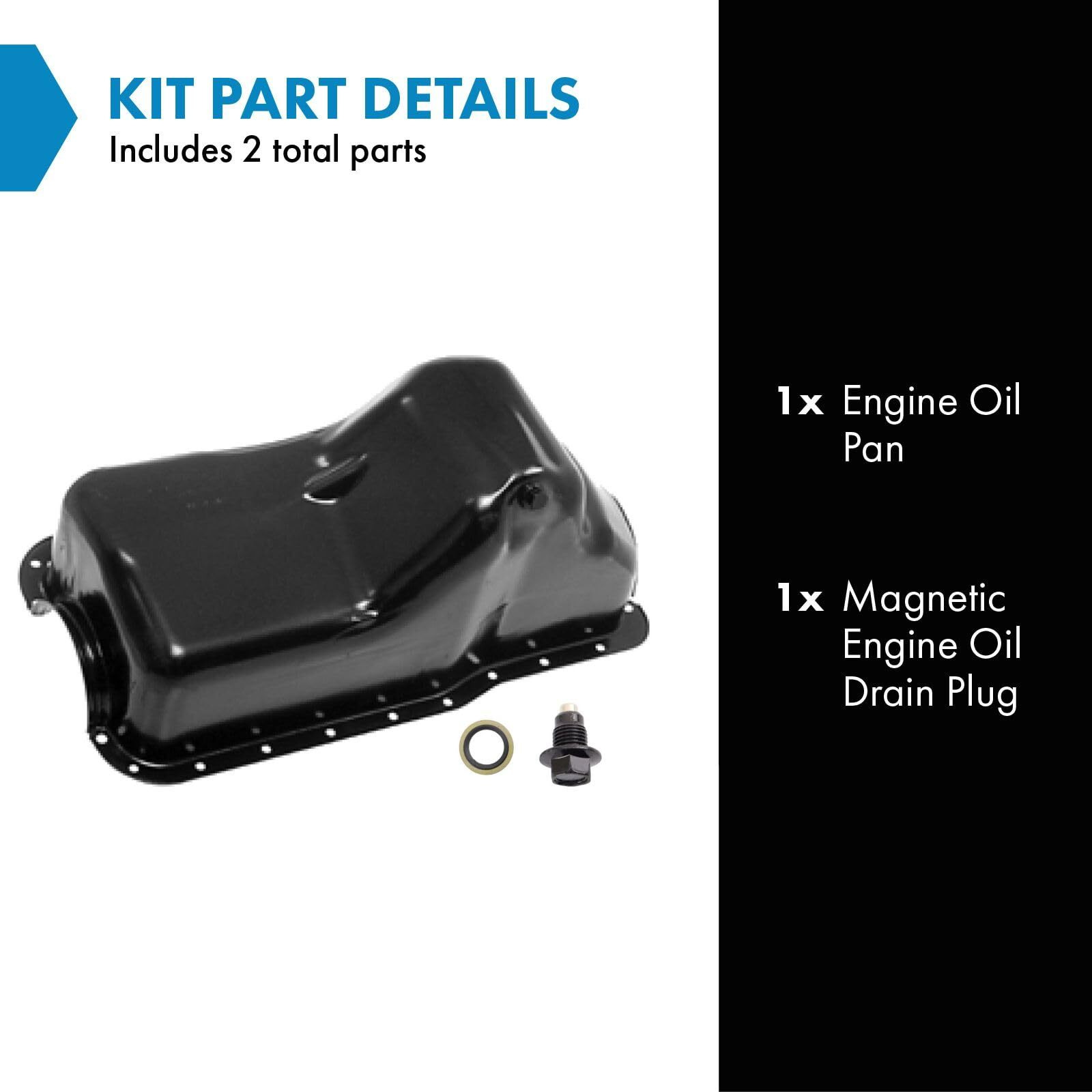 Trq Engine Oil Pan Compatible With 1980-1996 Ford Bronco 1985-1996 E-150 Econoline E-150 Econoline Club Wagon 1985-1991 E-250 Econoline 1980-1983 F-100 F-150 F-250