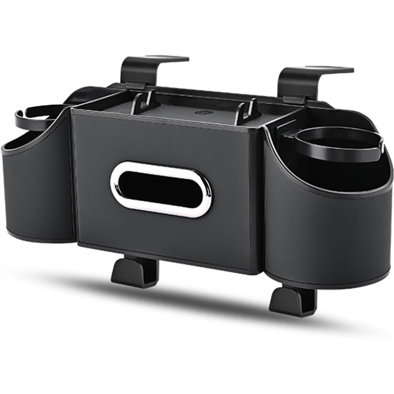 Back Seat Car Organizer,4 In 1 Multifunctional Car Back Seat Storage Box With Drink Cup Holder Tissue Box, For Hold Phone,Snacks, Drinks, Handbag-Black