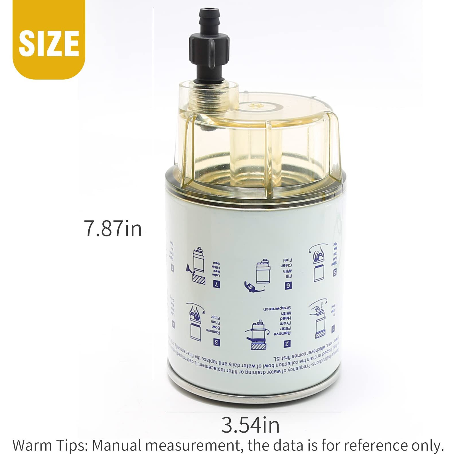 Cadufuelly S3213 Fuel Water Separator Filter, Oil-Water Separator With Clear Bowl For Marine Outboard Motor Mercury, Replaces 35-60494-1, 18-7932-1, 18-17928, 35-809097 (Oil-Water Separator)