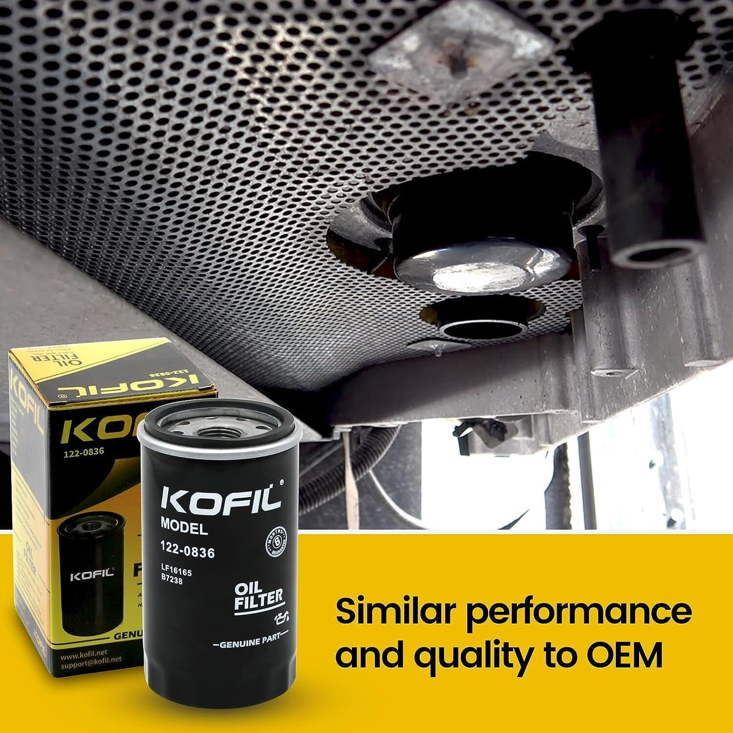 Kofil 122-0836 Oil Filter, Pack Of 6, For Rv Qg 5500/7000 Series Generator, Spin-On, Replaces B7238, 84398, Ph2875, Lf16165, Ph10027, Lf644, 7398, 57398