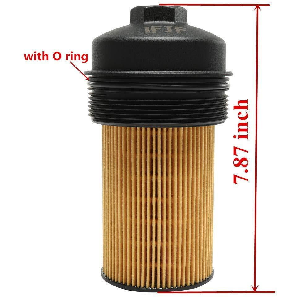 Ifjf Ec781 Oil Filter Cap And Fl2016 Oil Filter Replacement For 2003-2007 6.0L 2008-2010 6.4L Powerstroke F250 F350 F450 F550 Super Duty 2003-2005 Excursion 1840754C91 3C3Z-6766-Ca Plastic Cap