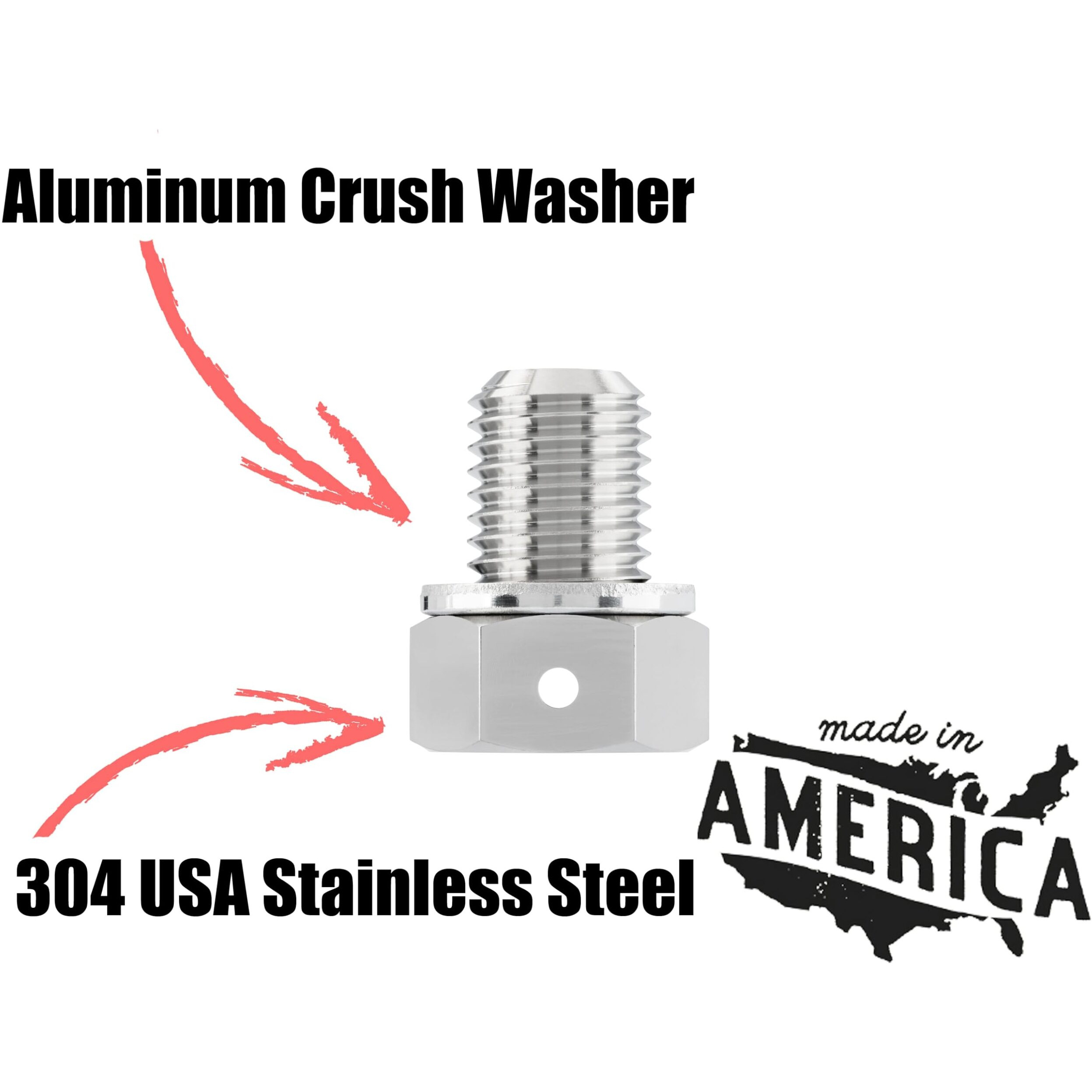 Votex - Made In Usa - Nodp010-1 Stainless Steel Engine Oil Drain Plug Fits Honda Atv - Dirtbike - Motorcycles - Quad - Part Number 92800-12000