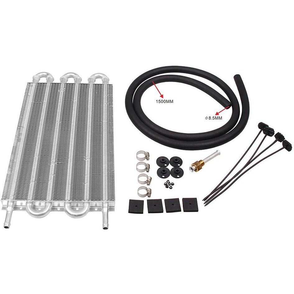 6 Row Aluminum Transmission Oil Cooler Universal 6 Pass Tube And Fin Transmission Cooler Kit