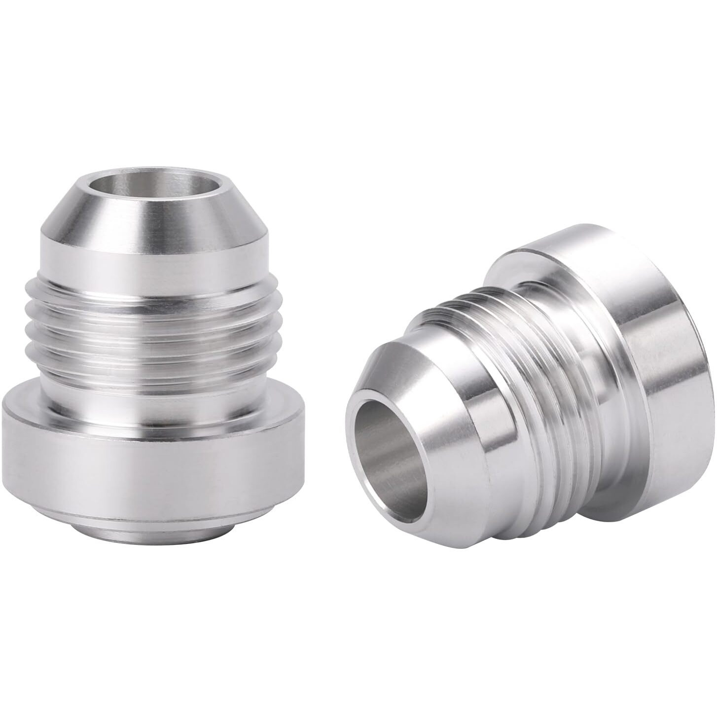 Podavelle 8An Male Weld On Fitting Bung Adapter For Fuel Oil Hose Tank Aluminum, Pack Of 2