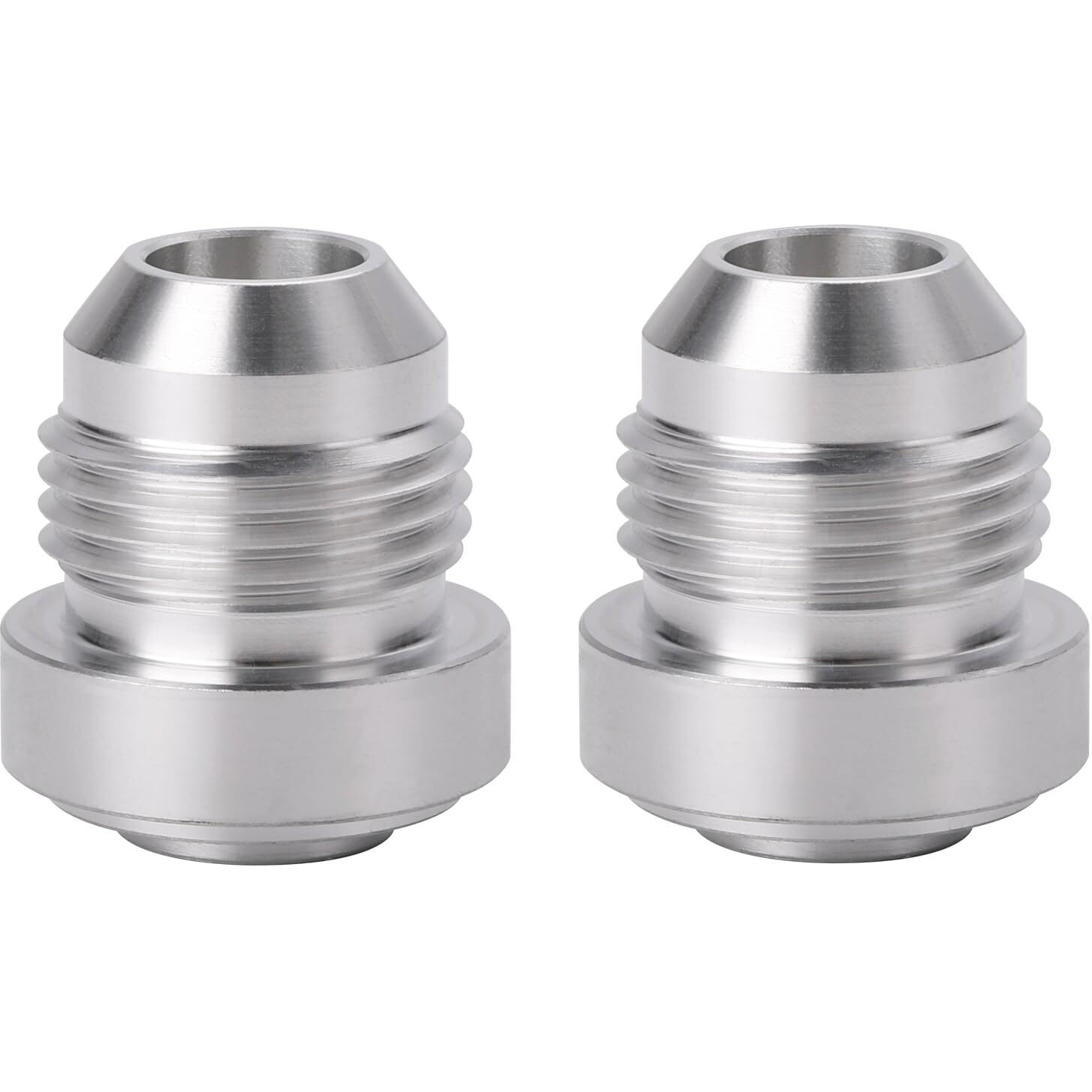 Podavelle 8An Male Weld On Fitting Bung Adapter For Fuel Oil Hose Tank Aluminum, Pack Of 2