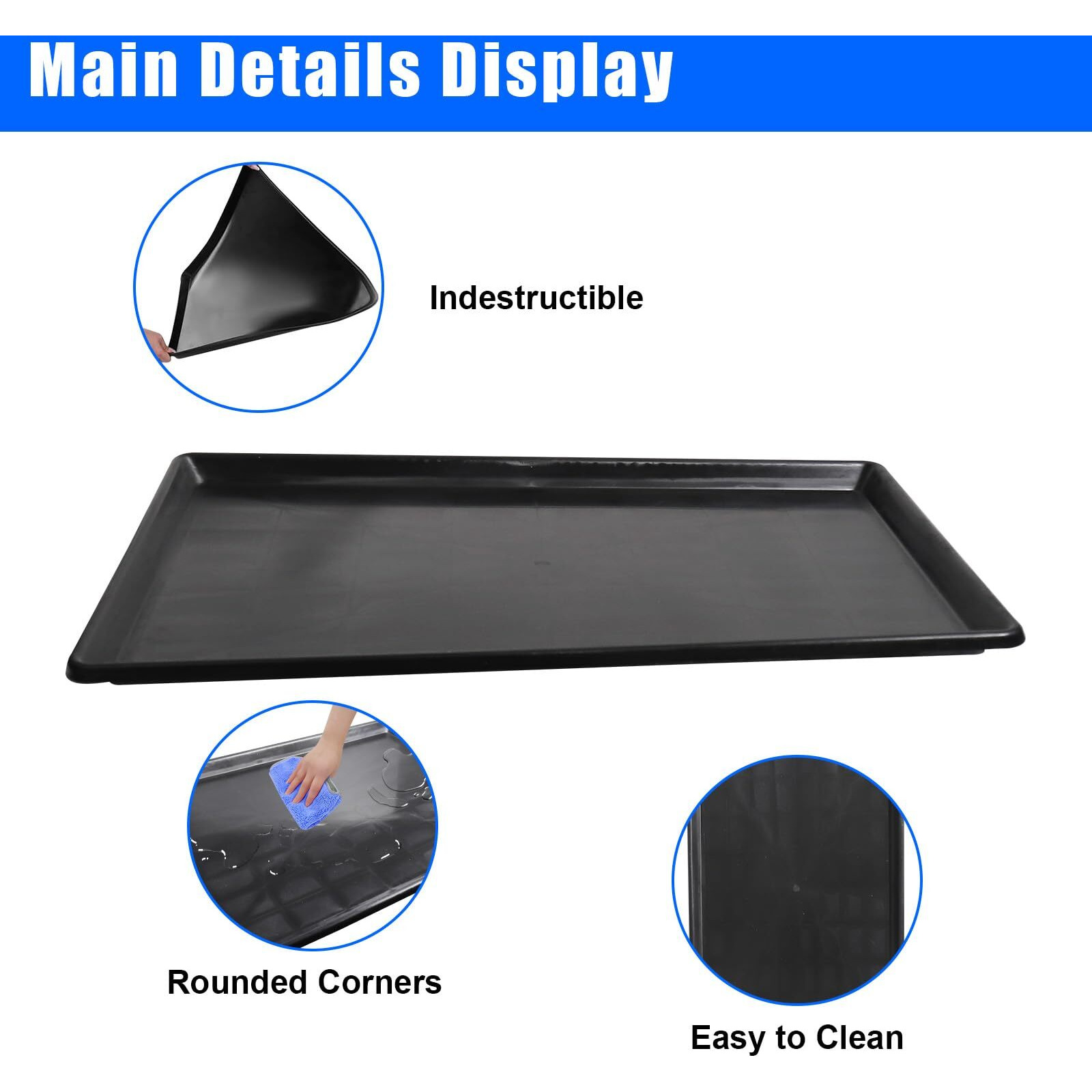 Pexulys 6 Pack Extra Large Oil Drip Pan, 35.4 X 24 X 1.6 In Oil Change Drain Pan, Plastic Oil Drip Tray For Under Car, Oil Catch Pan Tray For Garage, Fridges, Washing Machines, Cat Litter Box Bottom