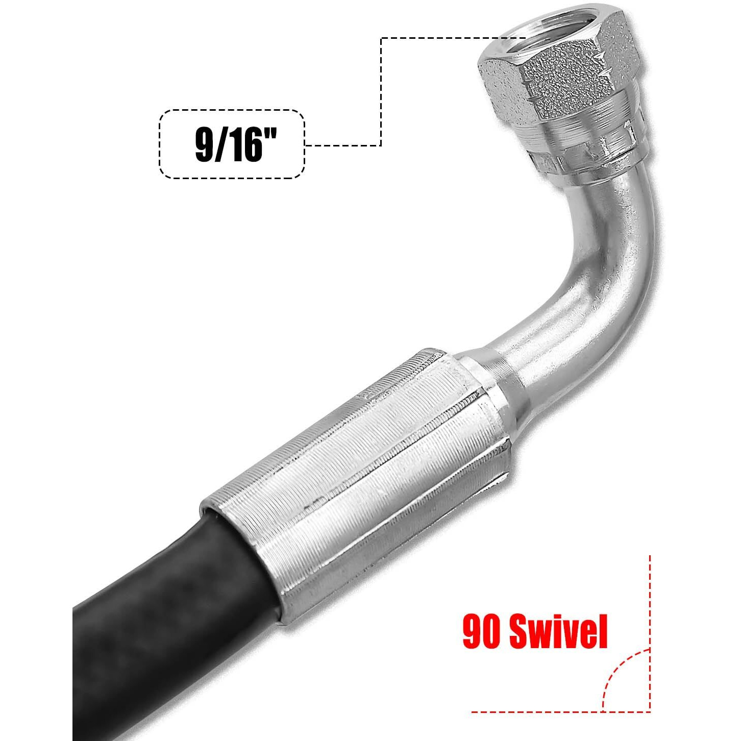 Oil Cooler Hose Fit For Polaris Magnum 2001-2004 Trail Boss 2001 2002 2003, 9/16"" 90 Degree Swivel Cooling Hose Replace 5412039 5412110
