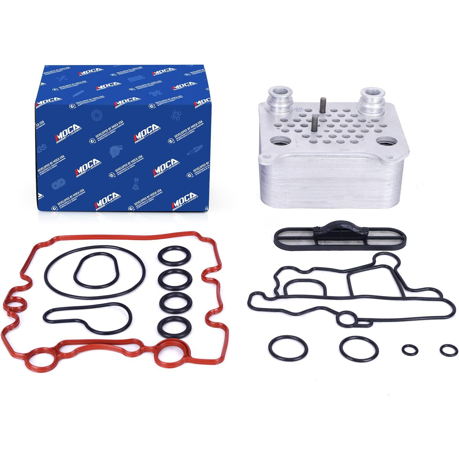 Moca Engine Oil Cooler Kit Fit 03-07 For Ford F-250/ F-350/ F-450/ F-550 Super Duty 6.0L, 03-05 Excursion 6.0L, 04-05 E-350 Club Wagon 6.0L, 04-10 E-350 Super Duty 6.0L, 04-07 E-450 Super Duty 6.0L